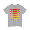 Pan African Heart Grid Pattern Tee — Reggae Flag Heart Grid T-Shirt
