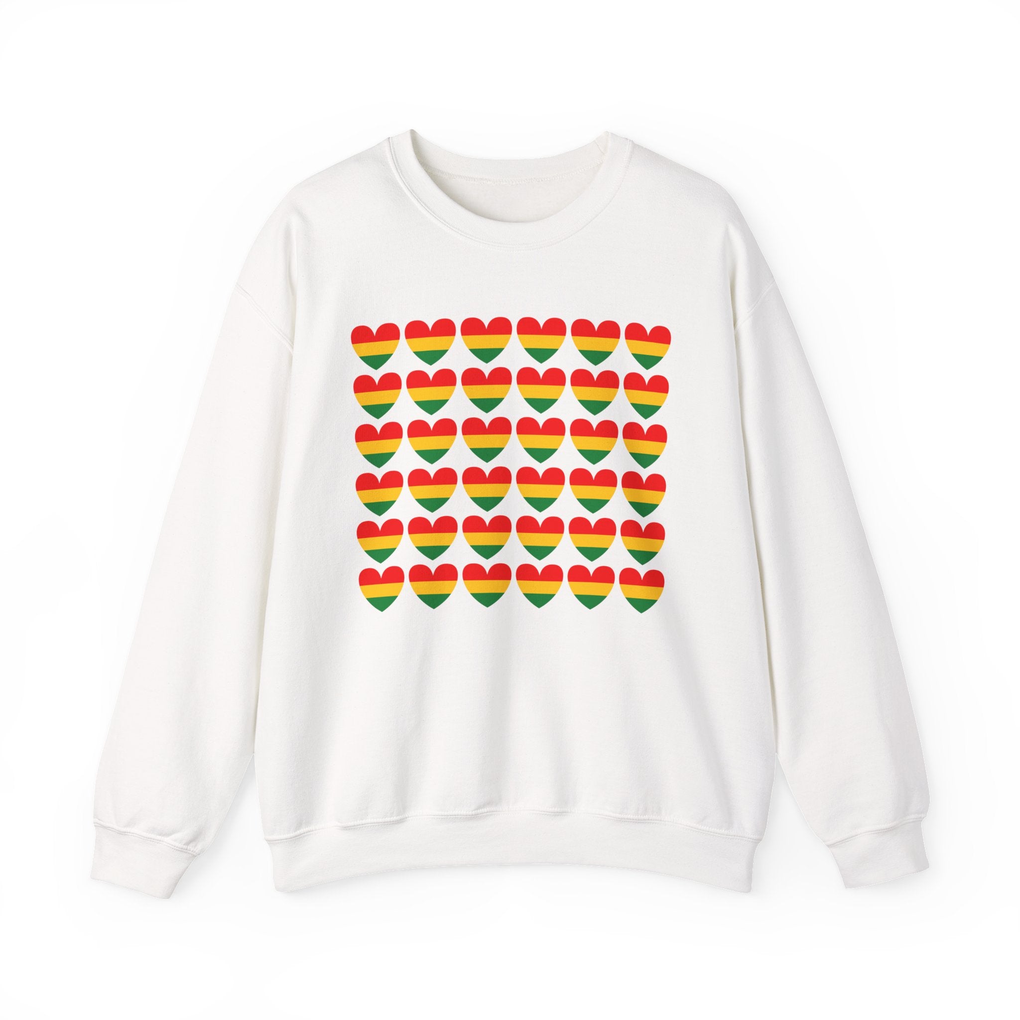 Retro African American Heritage Flag Heart Sweatshirt — Pan——African Pride Crewneck