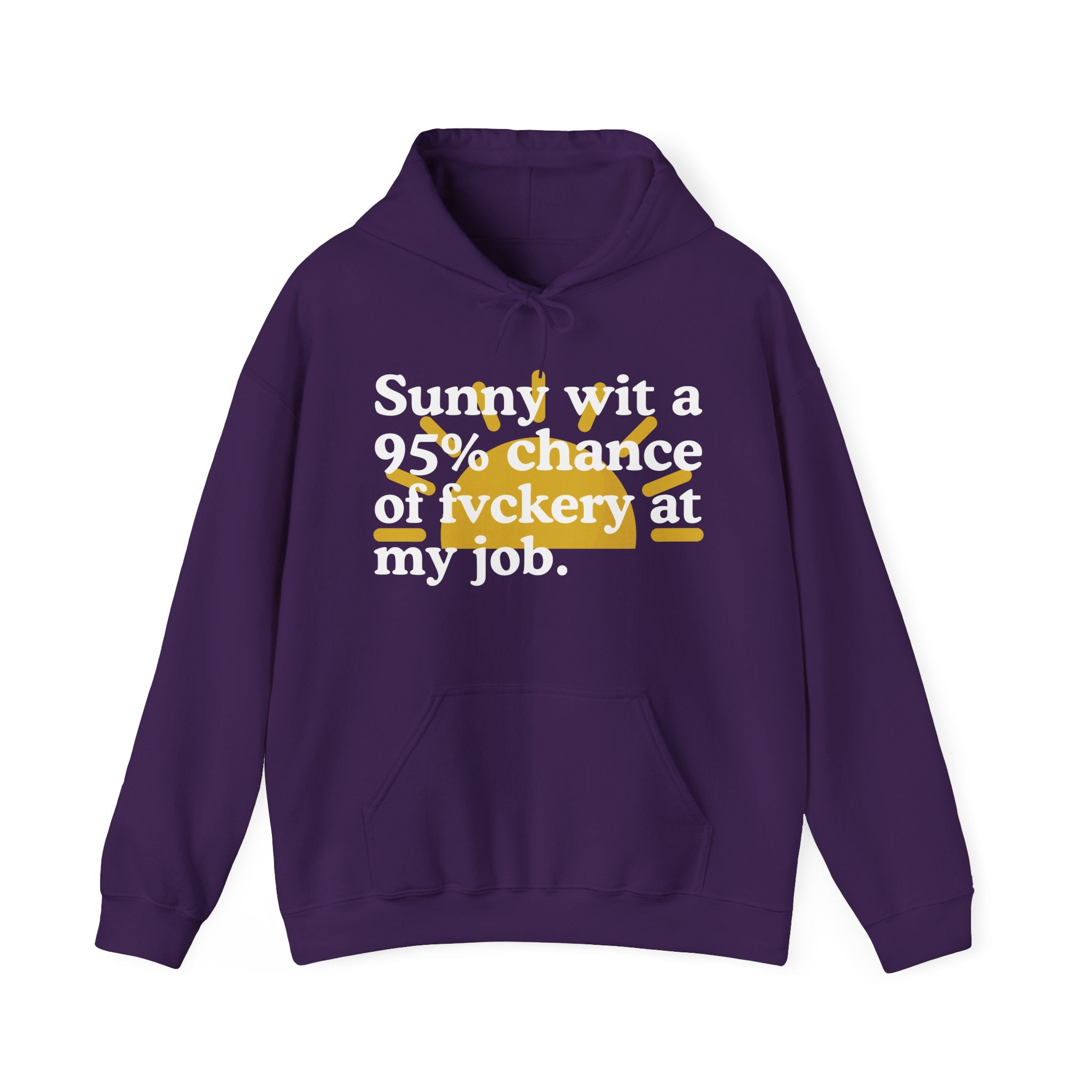 Sunny wit a 95% chance of Fuckery At My Job — Funny Weather Hoodie