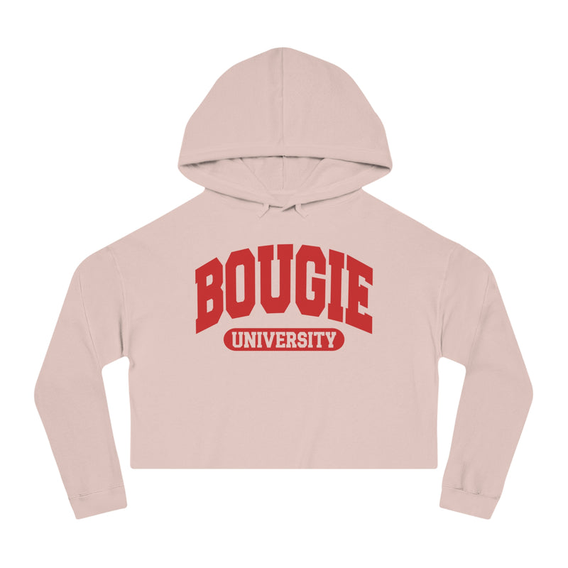 Bougie University  — Retro Collegiate Crop Top Hoodie