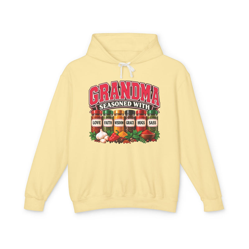 Grandma Seasoned With Love Faith Wisdom Grace Hugs Sass — Hoodie