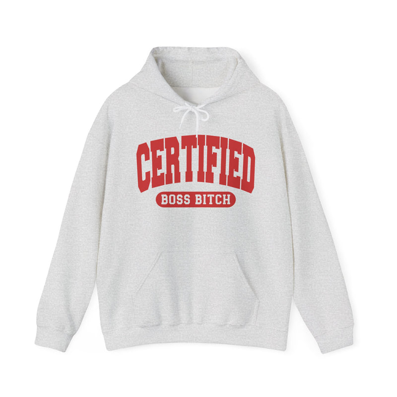 Certified Boss Bitch — Retro Collegiate Hoodie