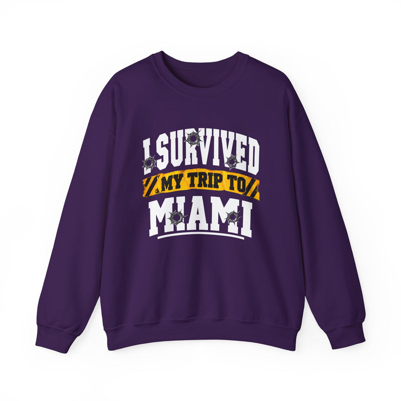 Sweatshirt with lettering reading I Survived My Trip To Miami, gallery image 9.