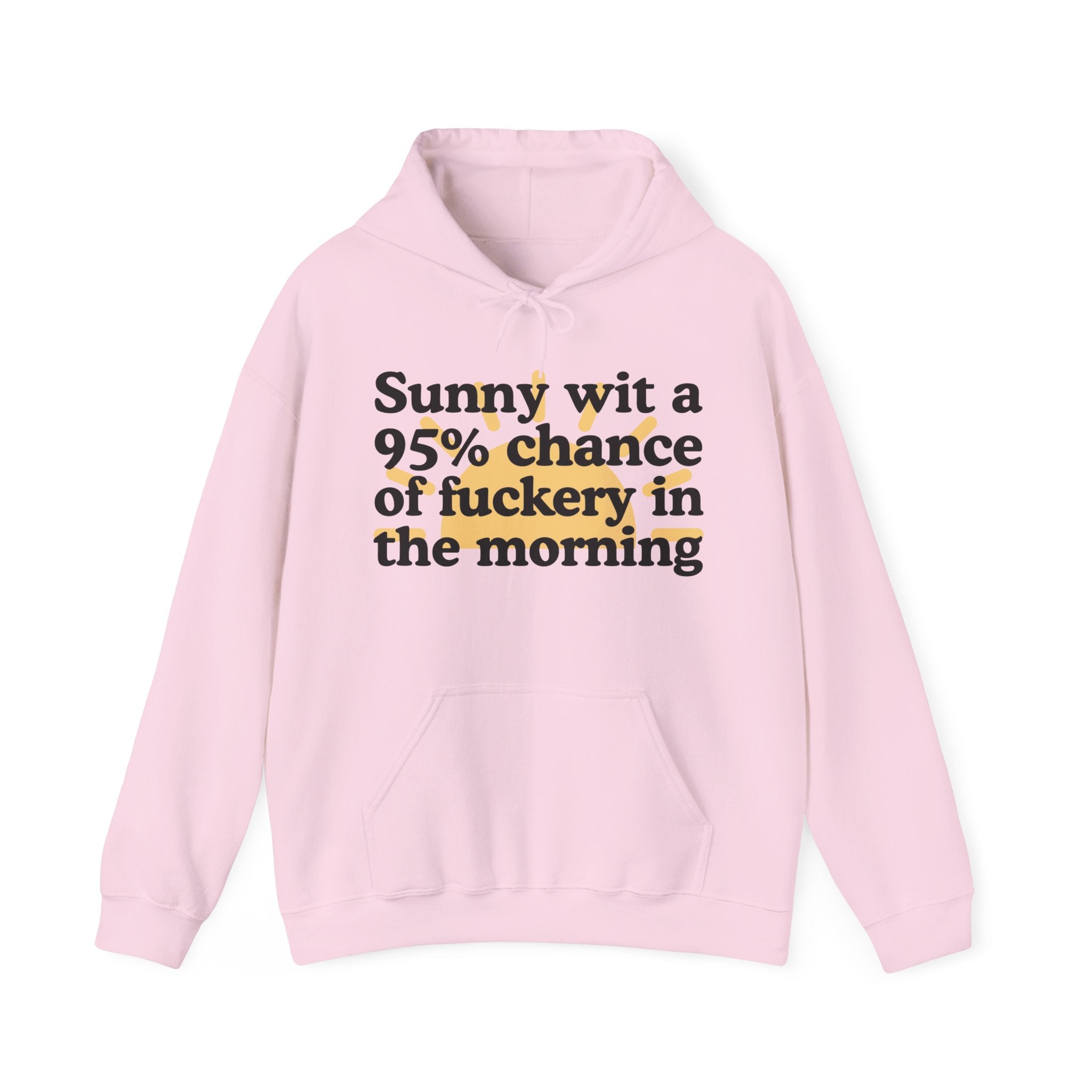 Sunny wit a 95% chance of Fuckery in the Morning —  Funny Weather Forecast Hoodie
