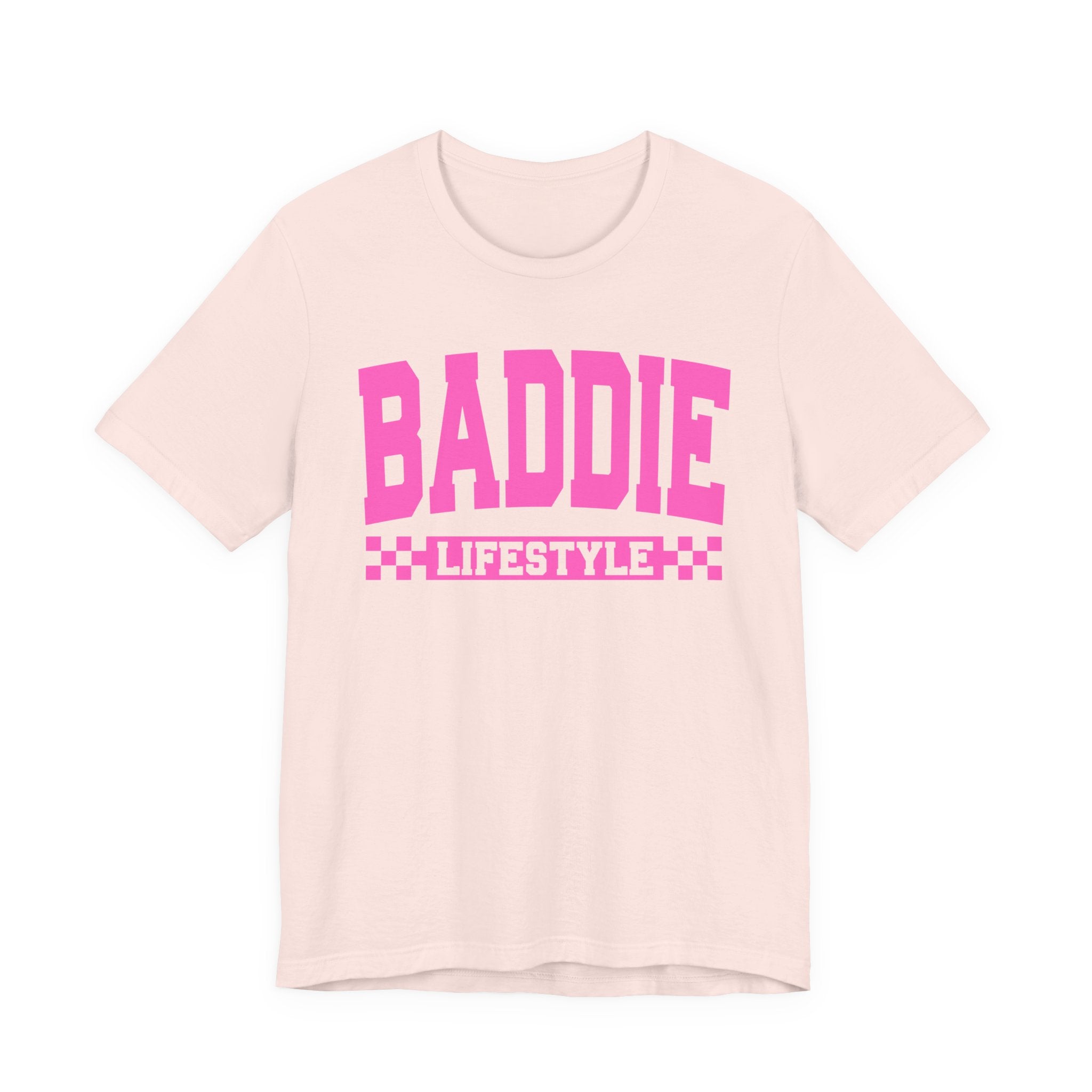 Baddie Lifestyle — Pink Varsity Statement T-Shirt