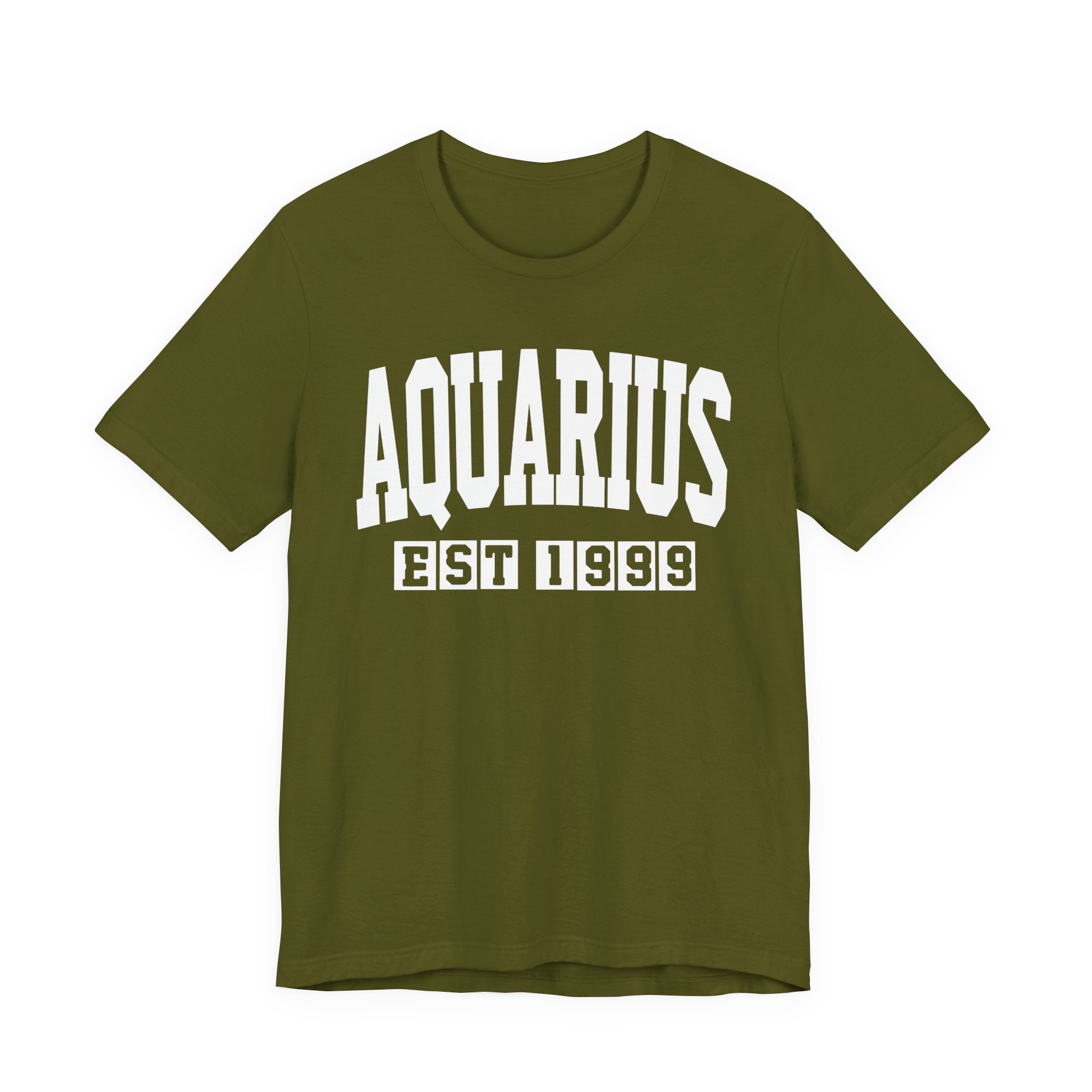 Aquarius EST (YEAR) Personalization — Zodiac Birthday Tee Shirt