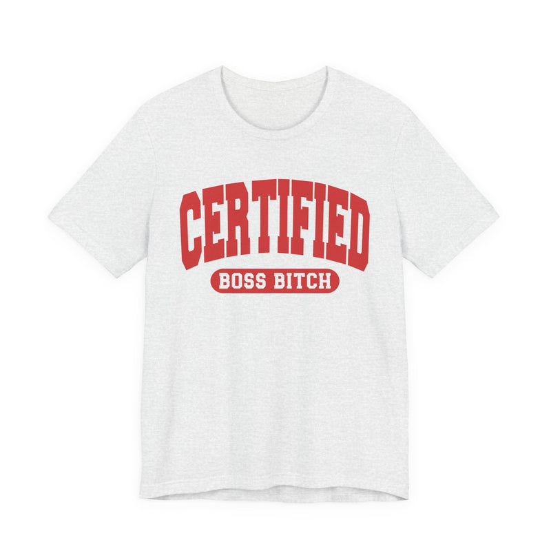 Certified Boss Bitch — Retro Collegiate T-Shirt