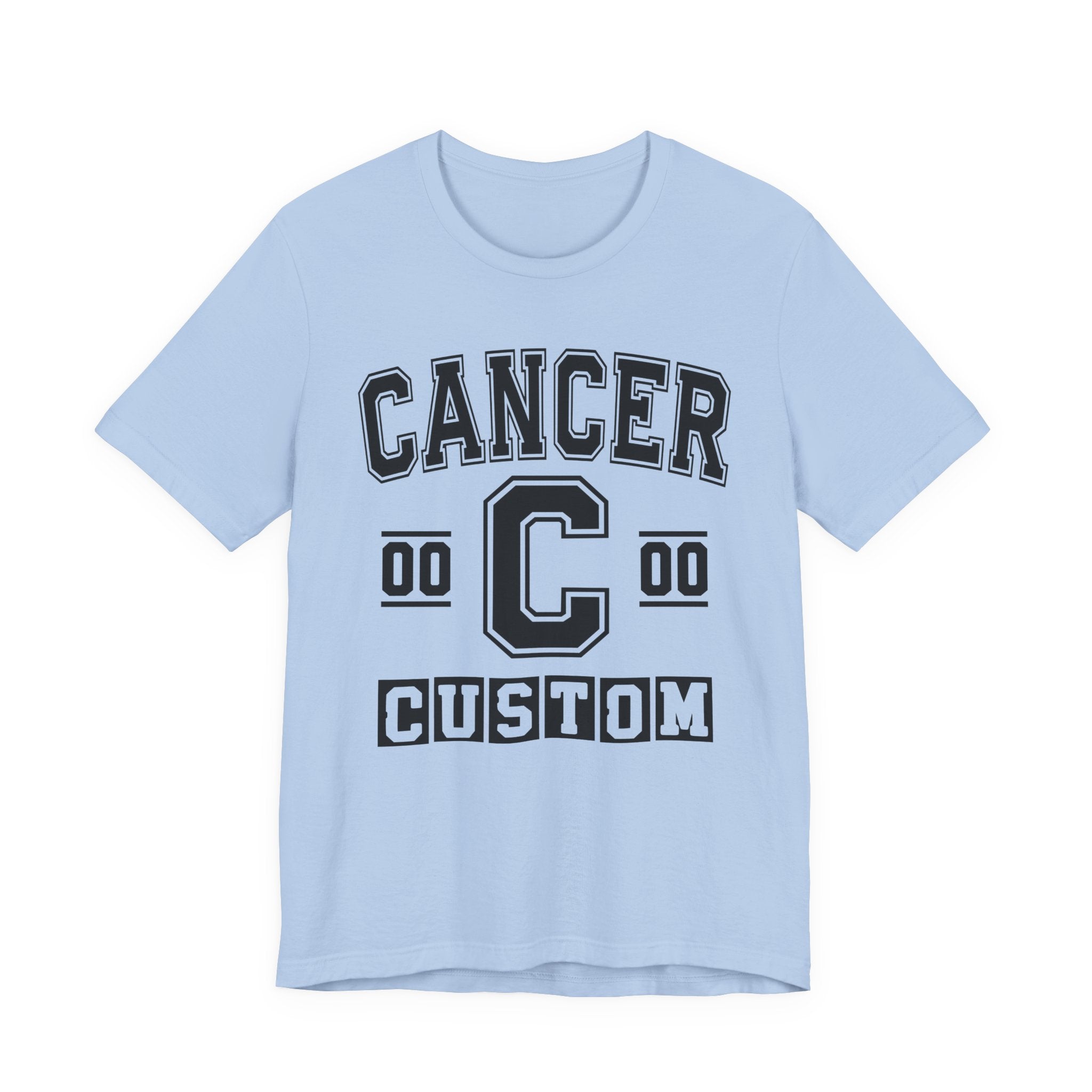 Custom Cancer Varsity Tee Shirt — Customize Birthday Day/Month/Year - Customize Season/nation/Society