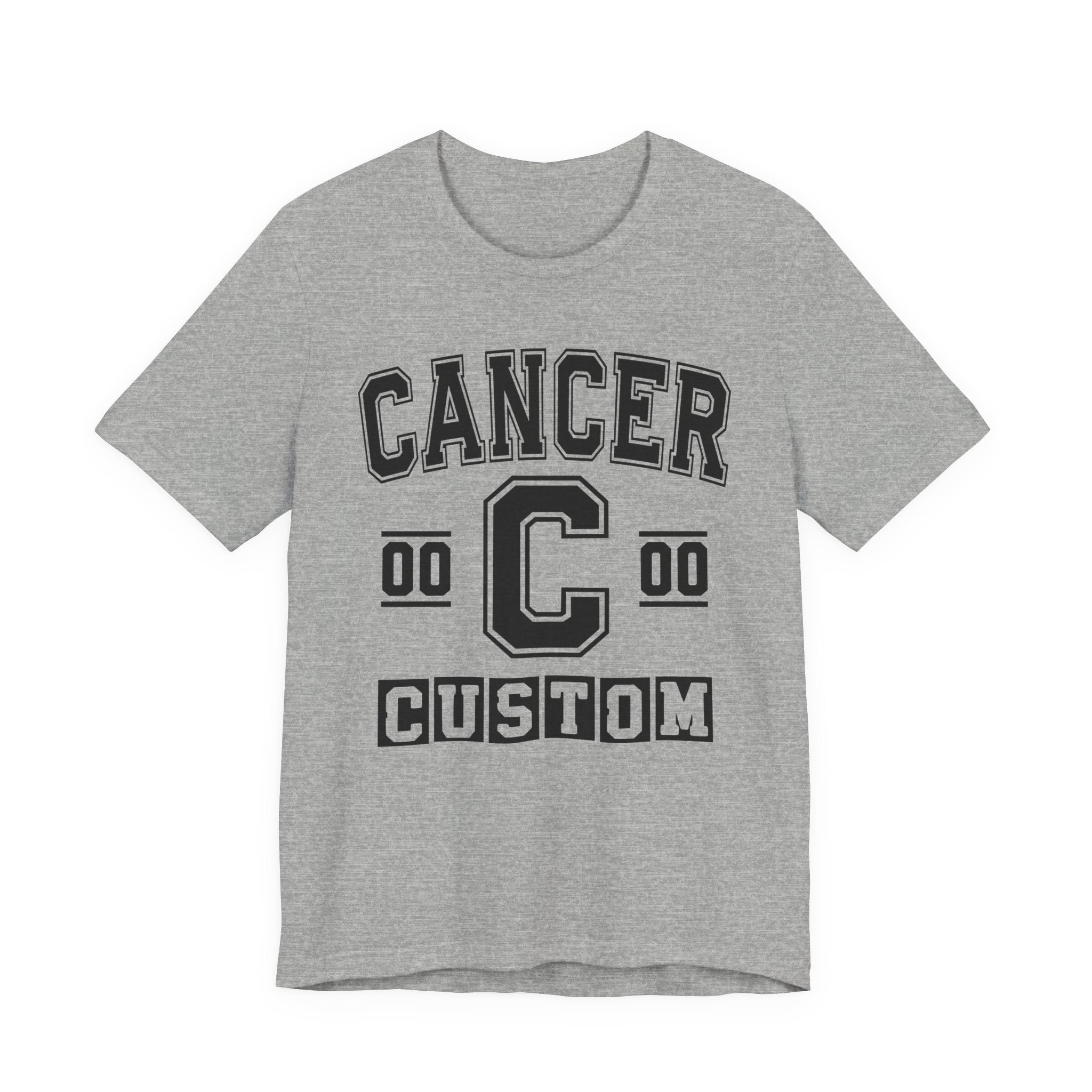 Custom Cancer Varsity Tee Shirt — Customize Birthday Day/Month/Year - Customize Season/nation/Society