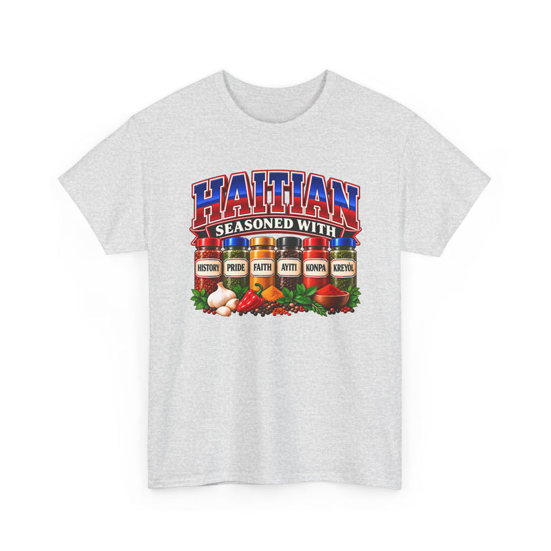 Haitian Seasoned With History Pride Faith Ayiti Kompa Kreyòl－ T-Shirt