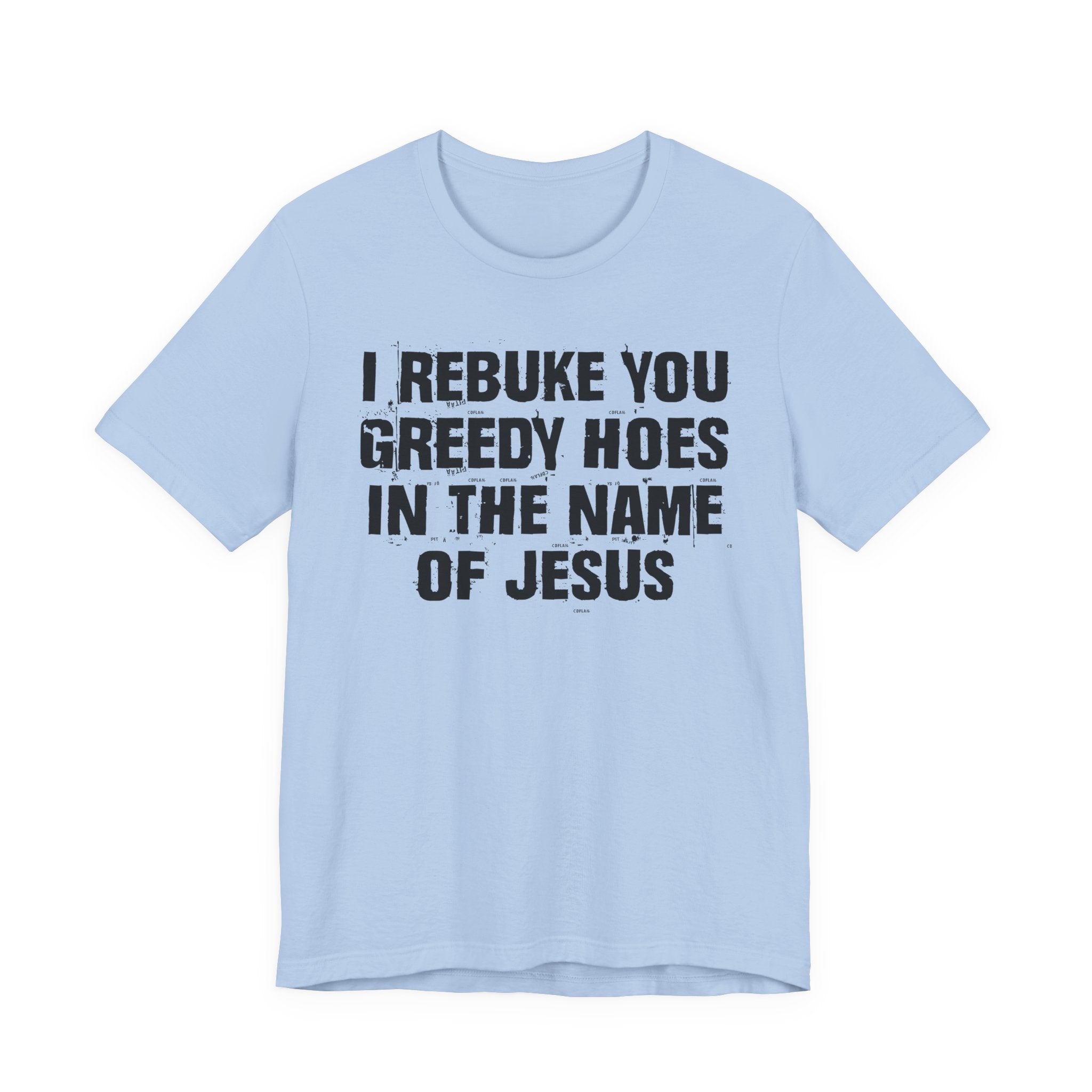 I Rebuke You Greedy Hoes in the Name of Jesus — Christian Humor T-Shirt