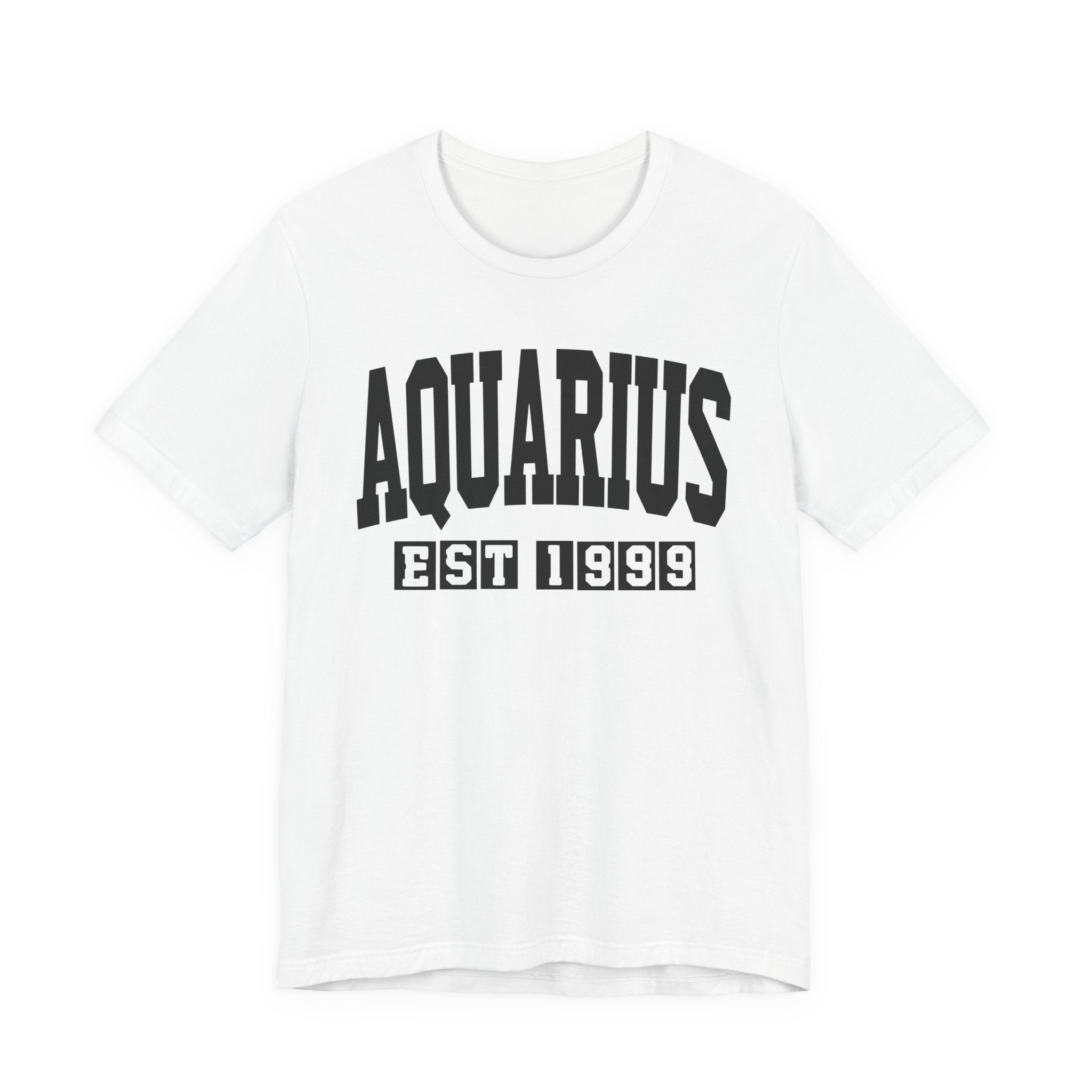Aquarius EST (YEAR) Personalization — Zodiac Birthday Tee Shirt