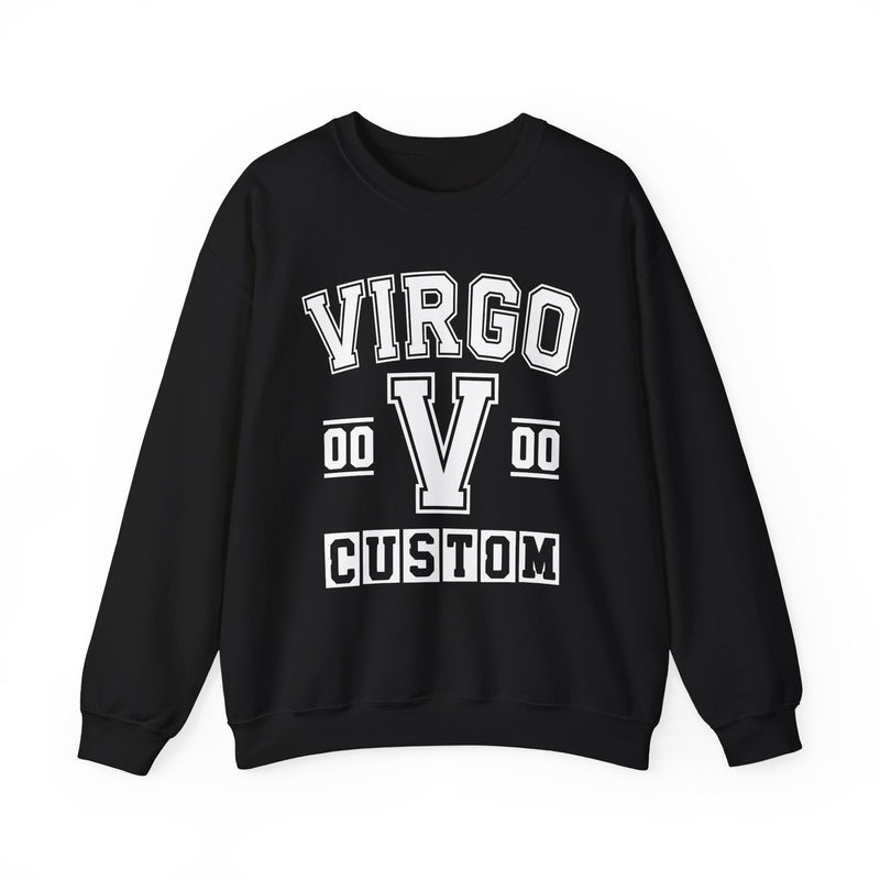 Custom Virgo Varsity Sweatshirt — Customize Birthday Day/Month/Year — Customize Gemini Season/Nation