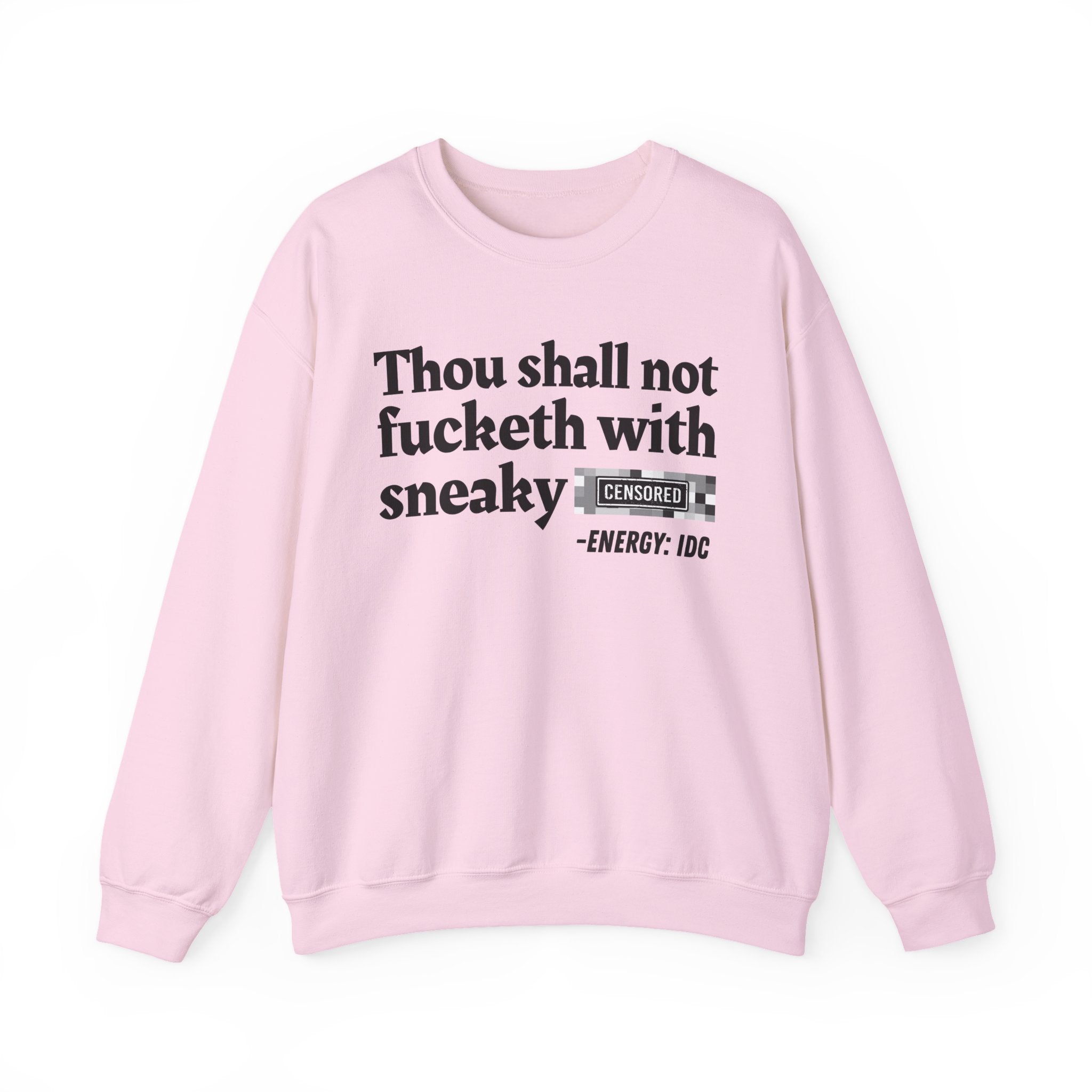 Thou Shall Not Fucketh With Sneaky (Censored Bitch) — Vintage funny Bible——Print Slogan T-Shirt