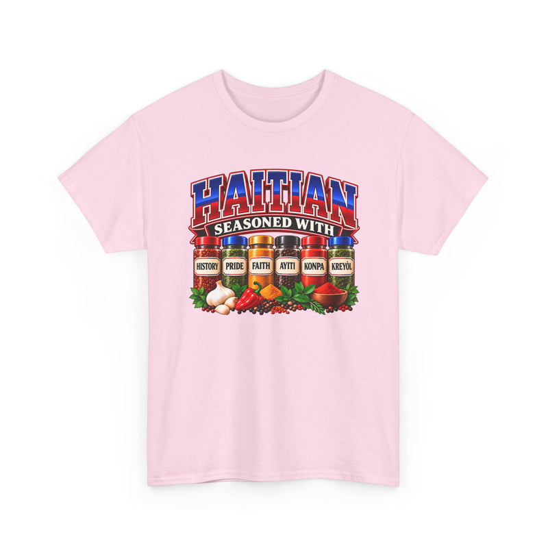Haitian Seasoned With History Pride Faith Ayiti Kompa Kreyòl－ T-Shirt