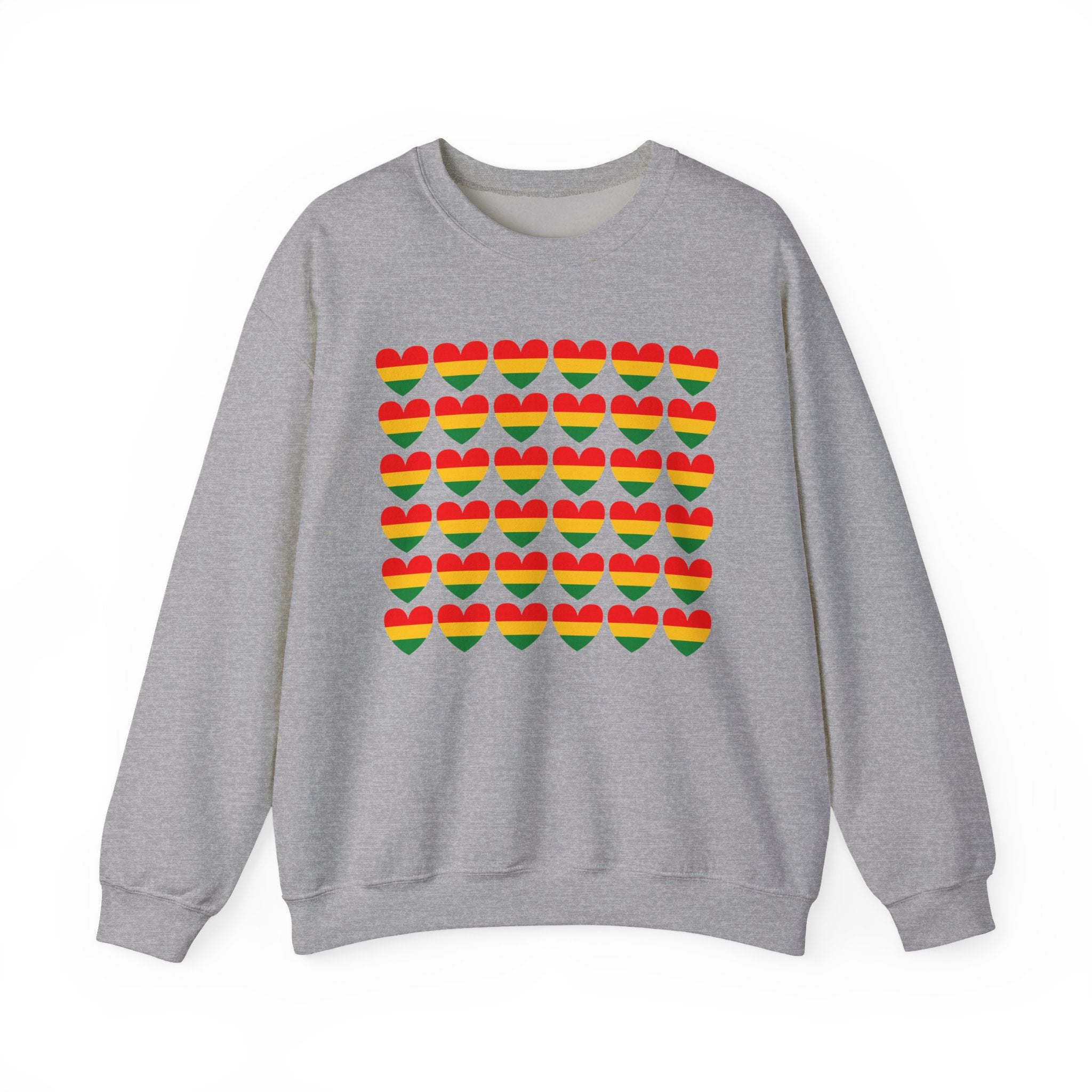 Retro African American Heritage Flag Heart Sweatshirt — Pan——African Pride Crewneck