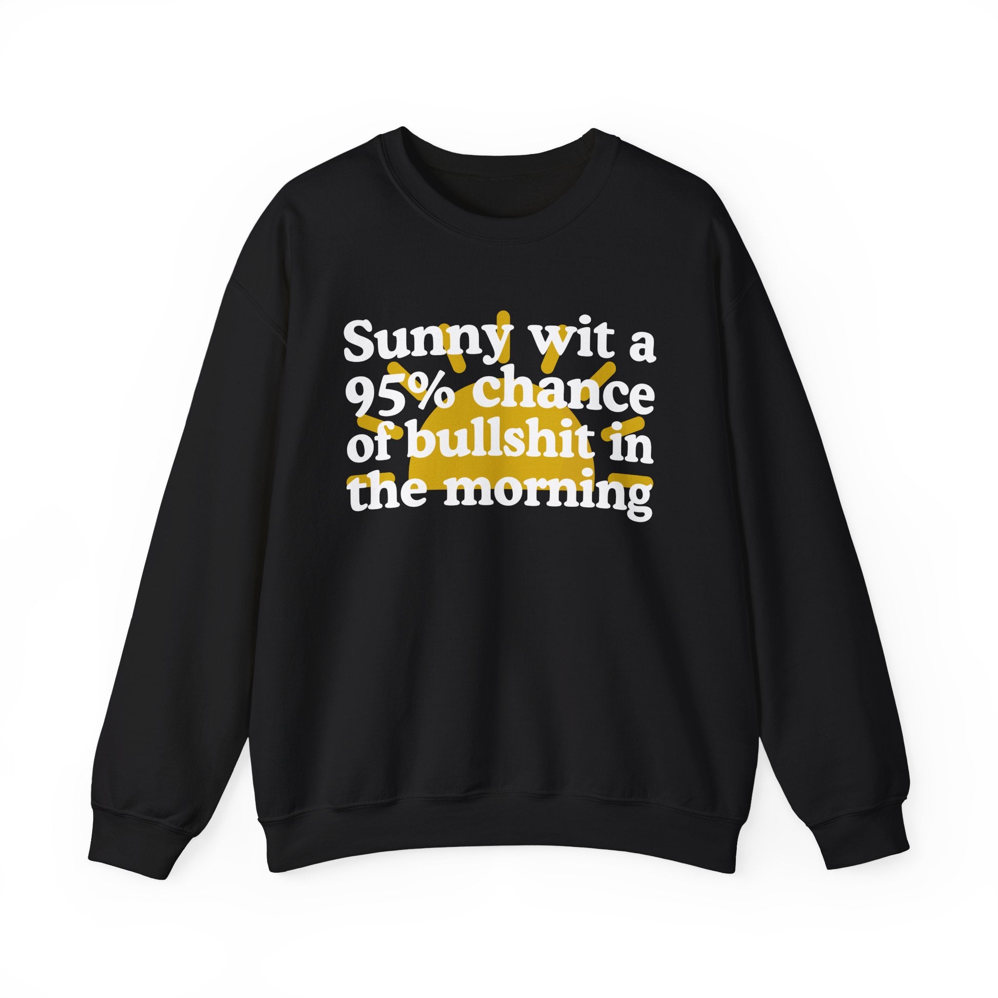 Sunny wit a 95% chance of Bullshit In The Morning —  Funny Weather Forecast Sweatshirt