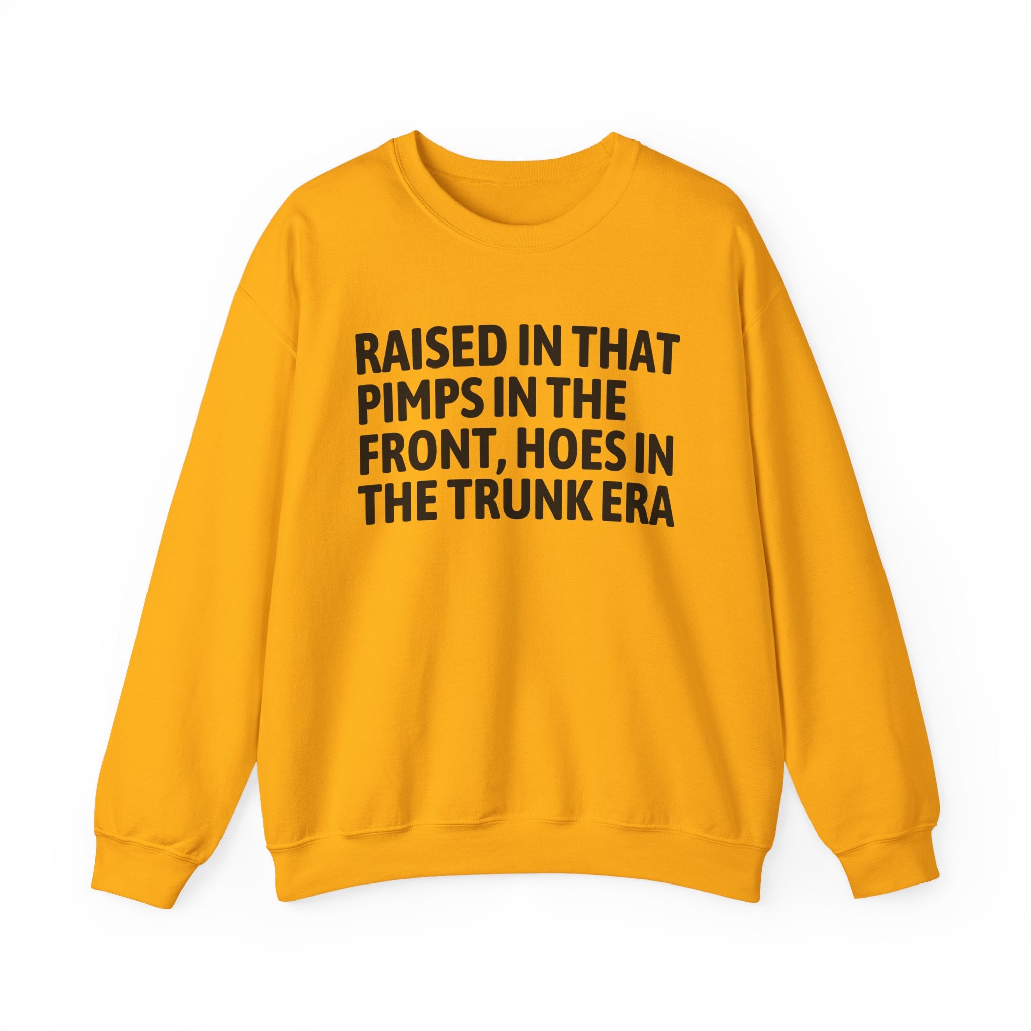 Raised In That Pimps In The Front Hoes In The Trunk Era - Funny Back In The Day Statement Sweatshirt