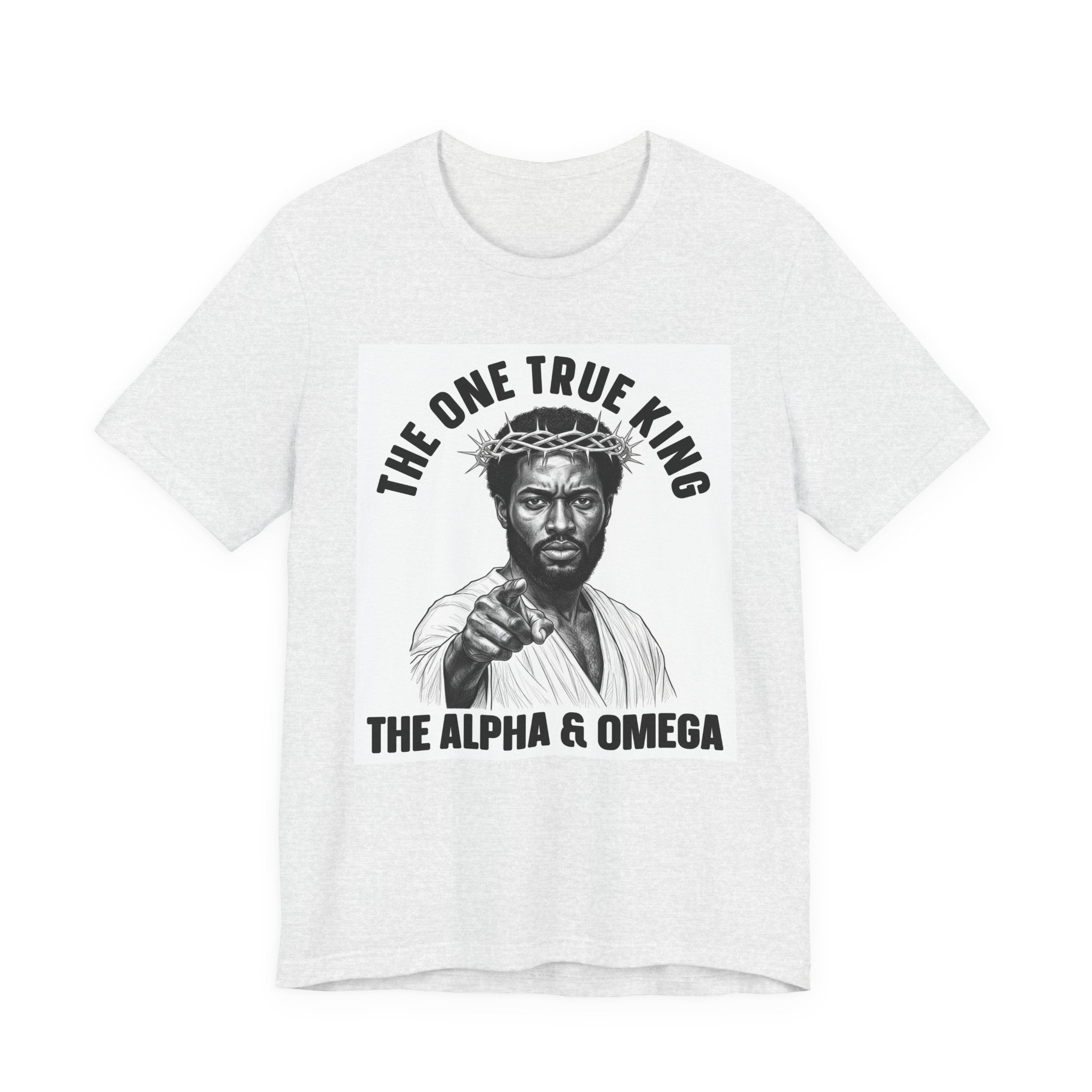 The One True King The Alpha & Omega (Black Jesus)  T-Shirt