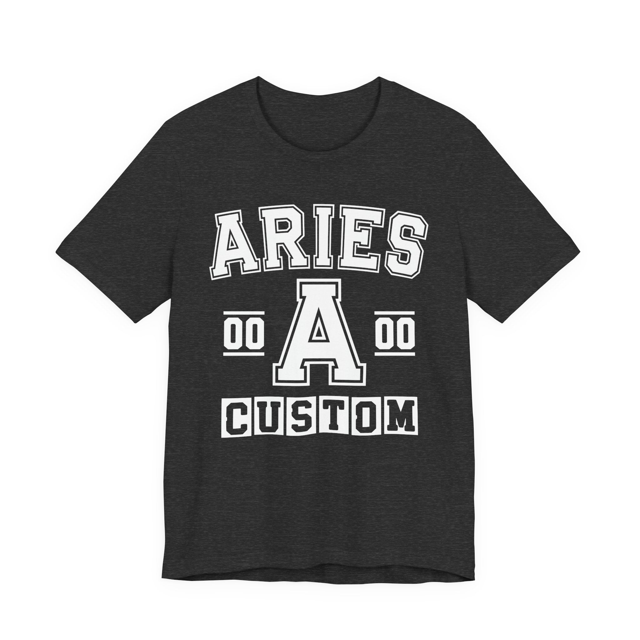 Custom Aries Varsity Tee Shirt — Customize Birthday Day/Month/Year - Customize Season/nation/Society