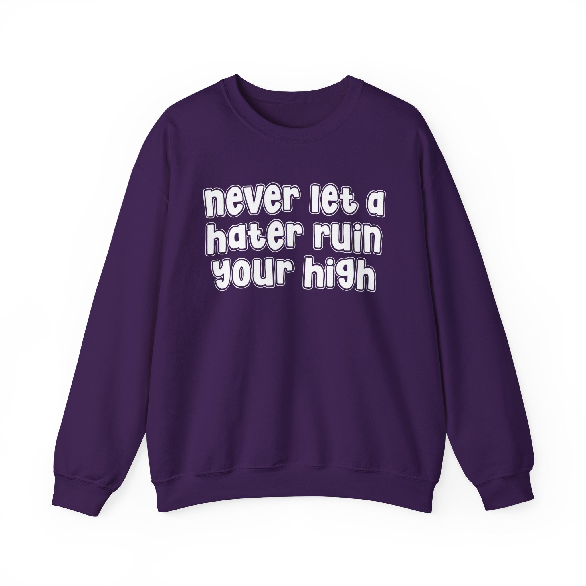 Never Let a Hater Ruin Your High -  Sarcastic Statement Sweatshirt