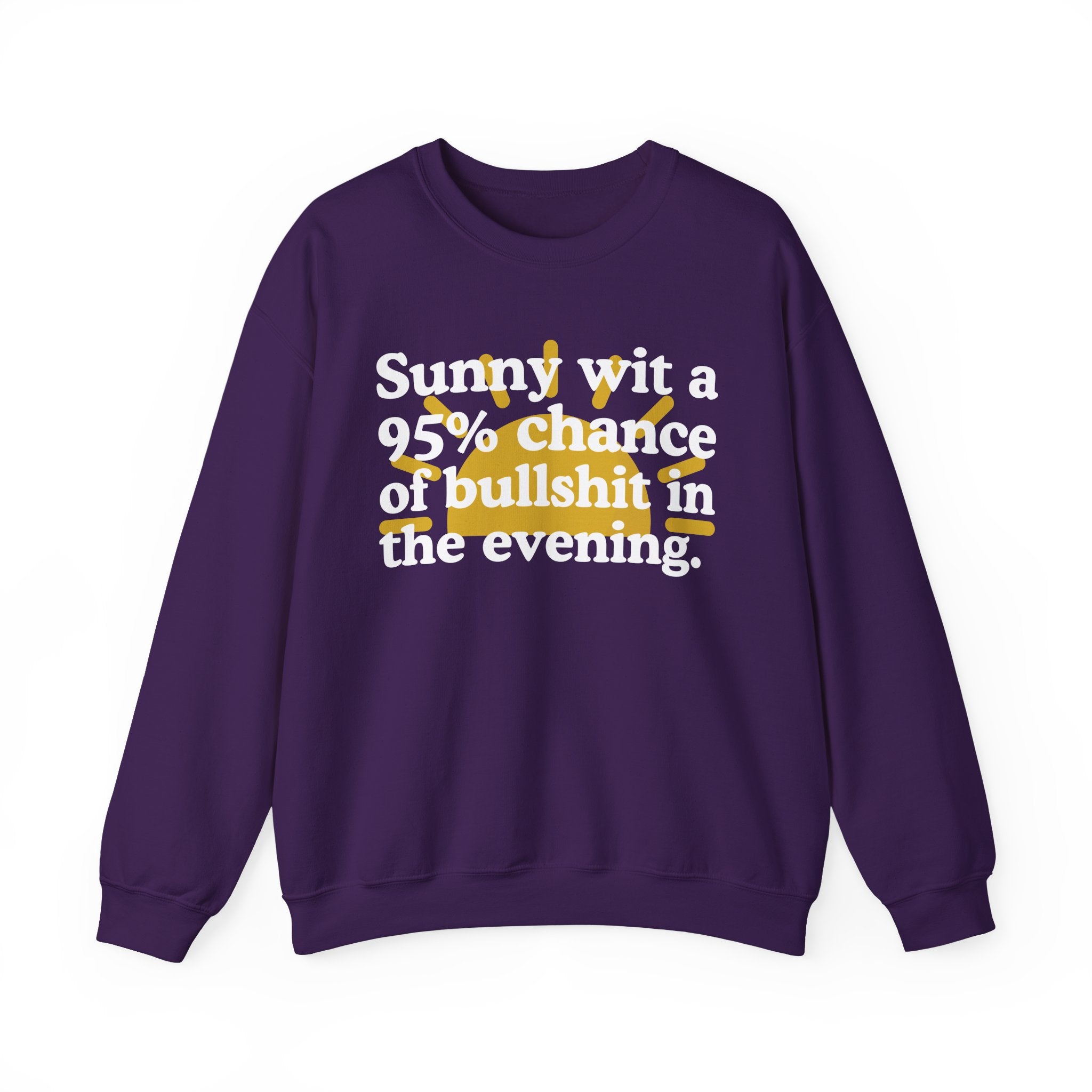 Sunny wit a 95% chance of bullshit in the evening —  Funny Weather Forecast Sweatshirt