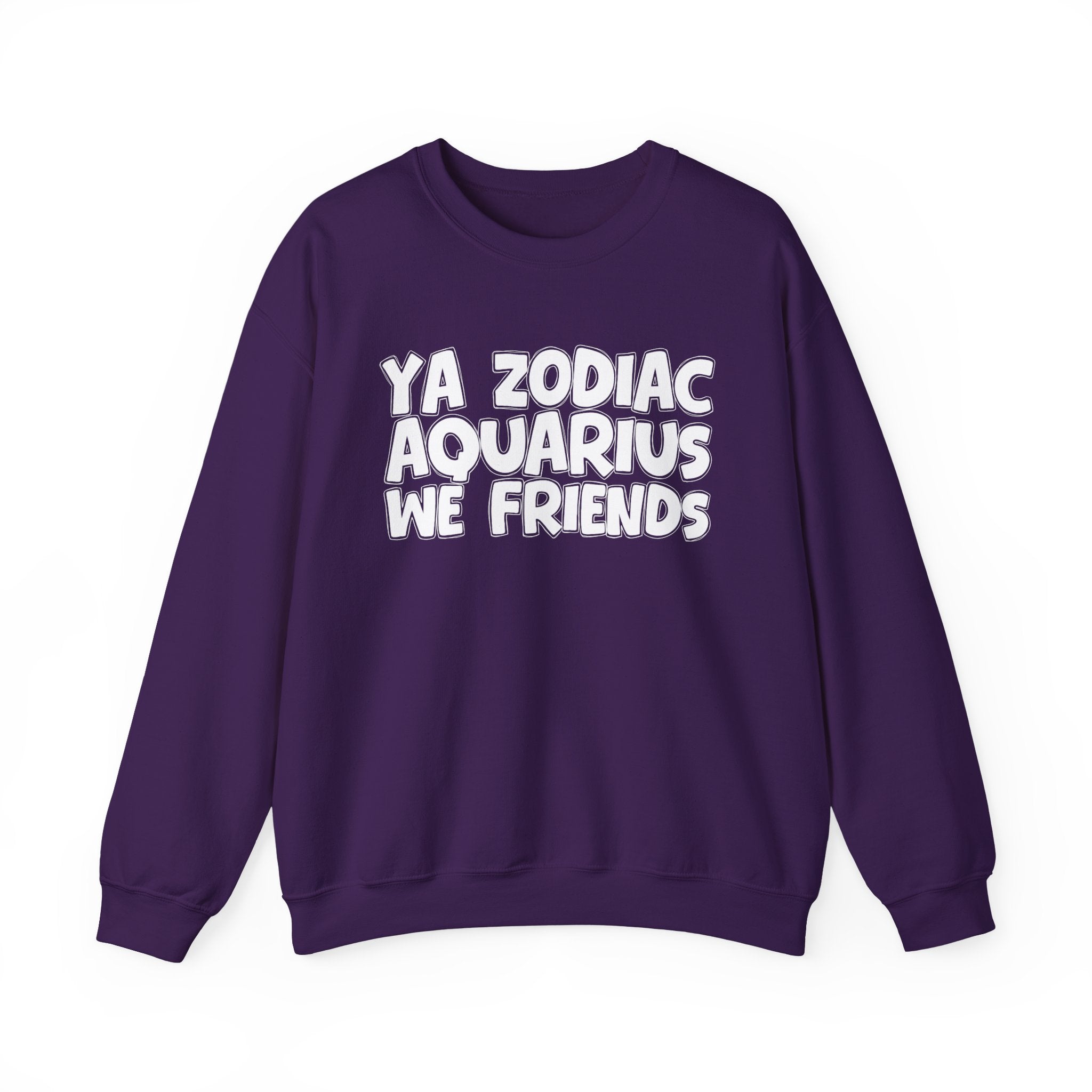 Ya Zodiac AQUARIUS We Friends - Fun Astrological Pride Sweatshirt