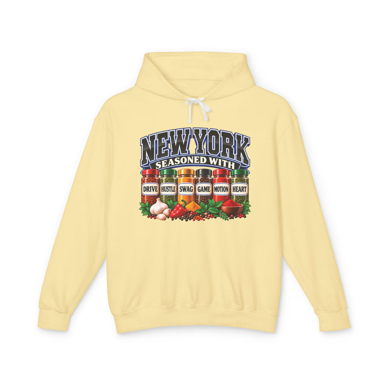 New York Seasoned With Drive Hustle Swag Game Motion Heart — Hoodie