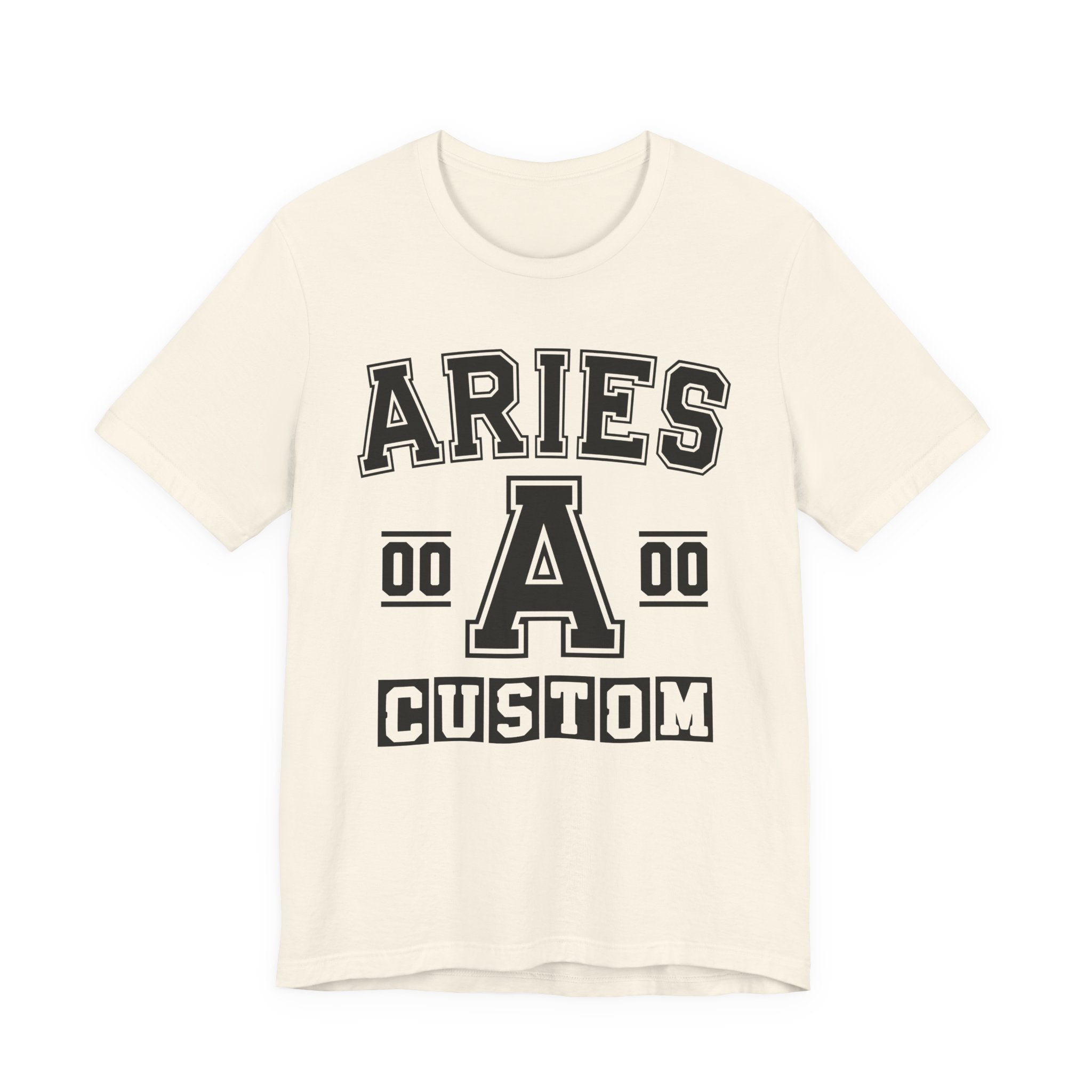 Custom Aries Varsity Tee Shirt — Customize Birthday Day/Month/Year - Customize Season/nation/Society