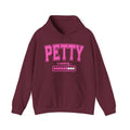 Petty Loading Hoodie — Bold Pink Varsity Lettering Hooded Sweatshirt
