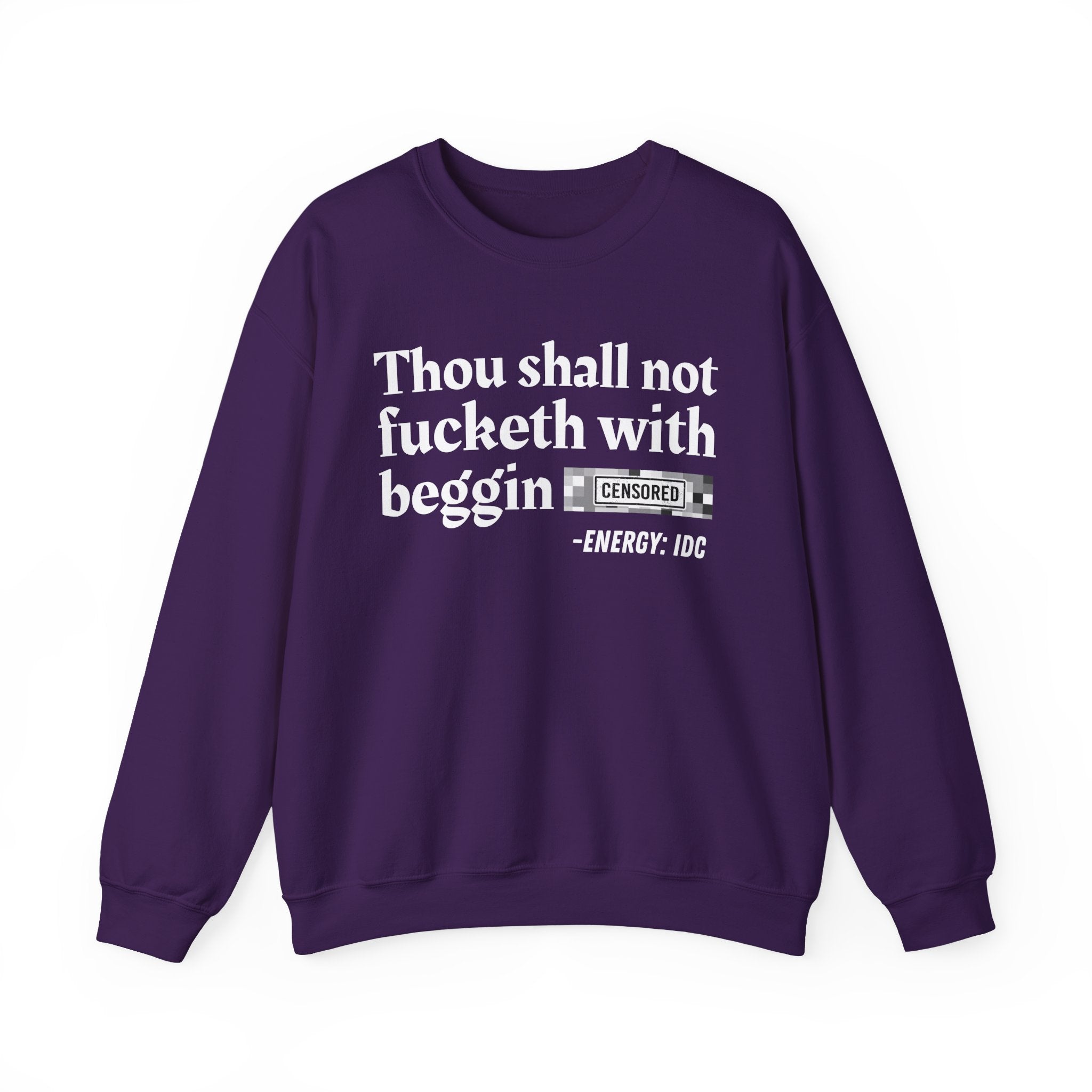 Thou Shall Not Fucketh With Beggin (Censored Bitch) — Vintage funny Bible——Print Slogan T-Shirt