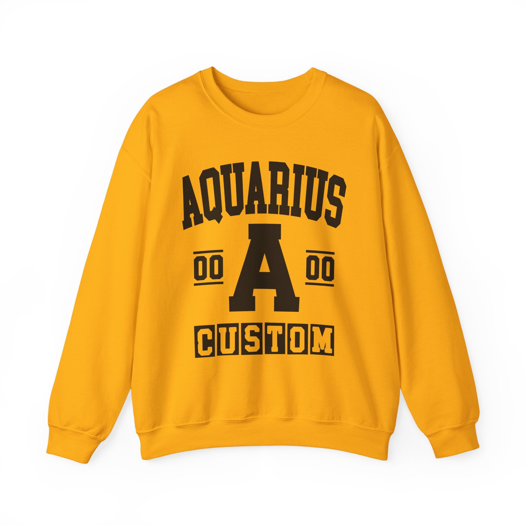 Custom Aquarius Varsity Sweatshirt - Customize Birthday Day/Month/Year - Customize Gemini Season/Nation
