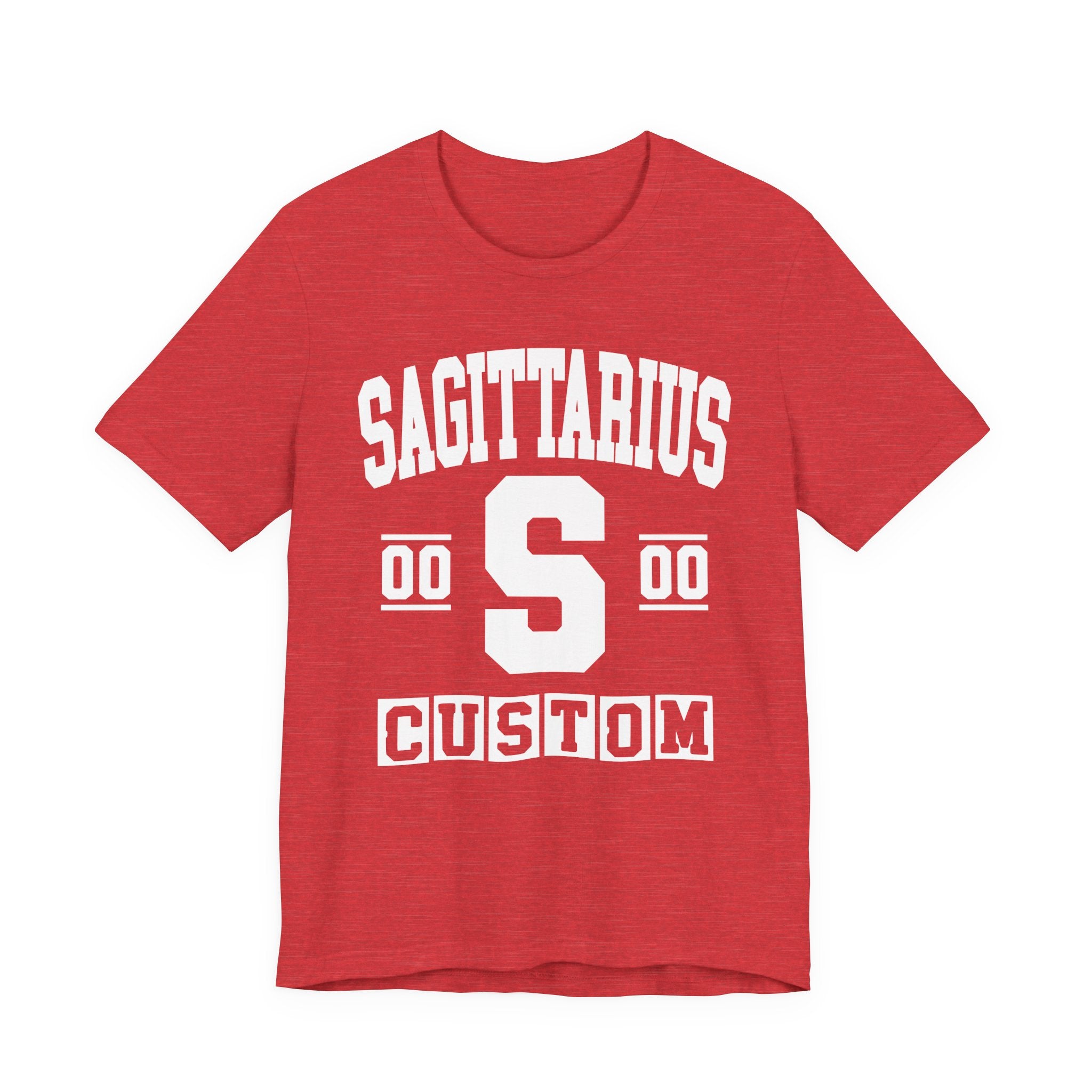 Custom Sagittarius Varsity Tee Shirt — Customize Birthday Day/Month/Year - Customize Season/nation/Society