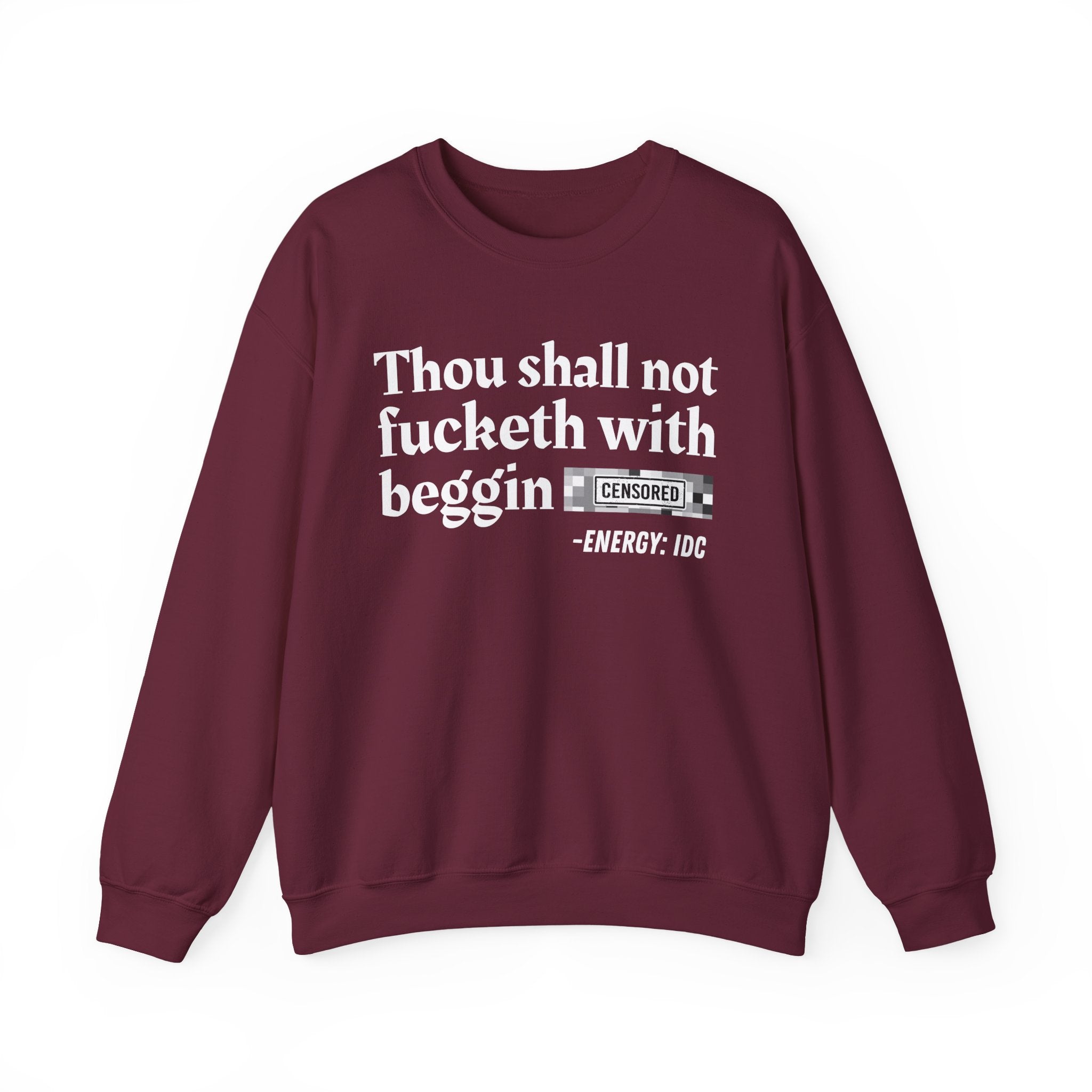 Thou Shall Not Fucketh With Beggin (Censored Bitch) — Vintage funny Bible——Print Slogan T-Shirt