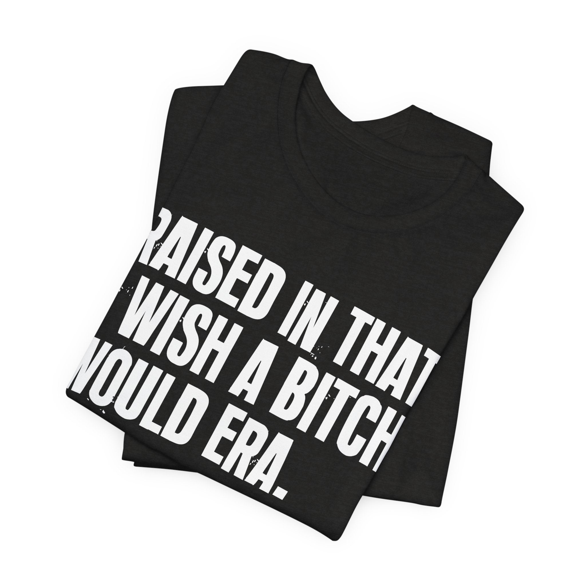 Raised In That I Wish A Bitch Would Era - Funny Back In The Day Statement Tee Shirt