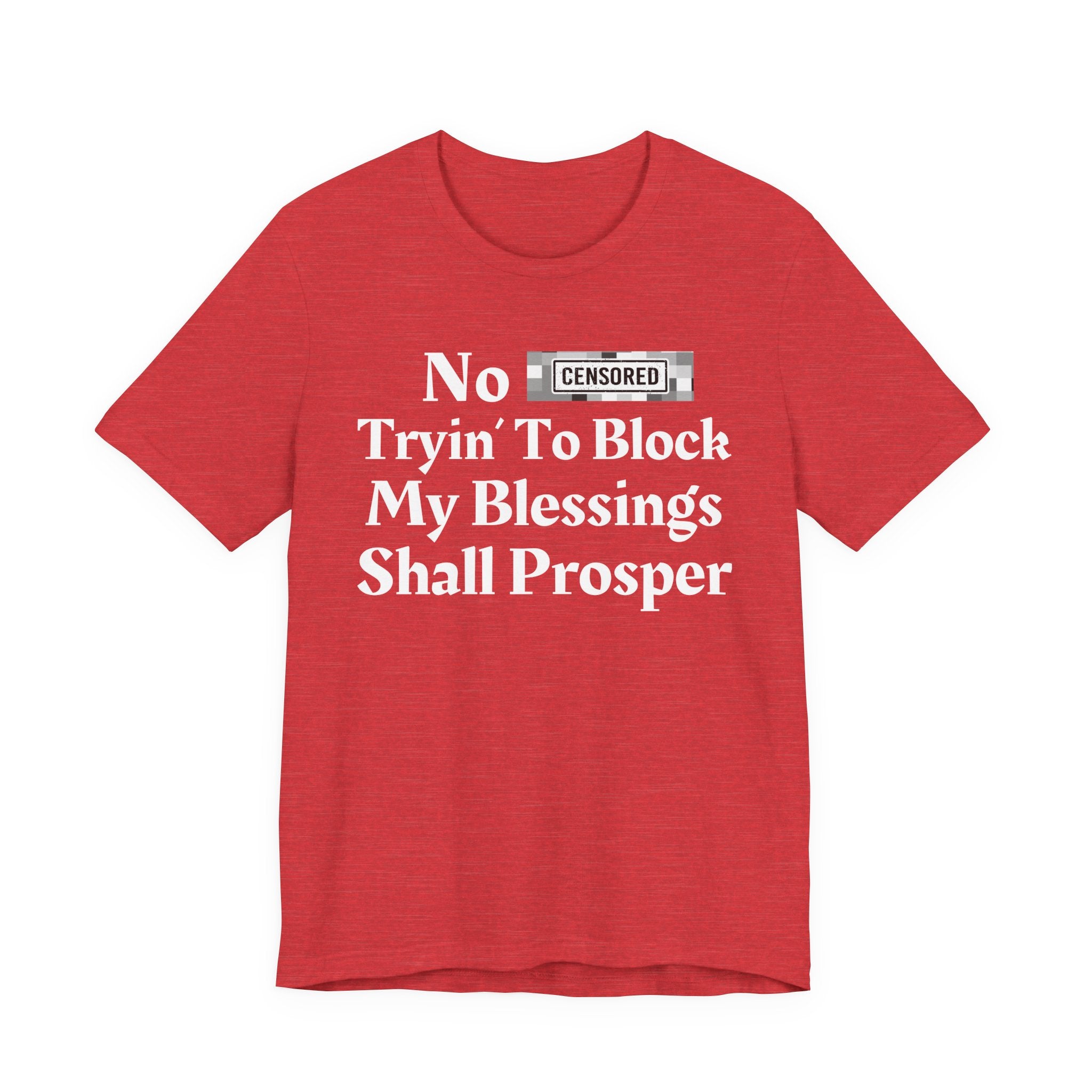 No Bitch Tryin' To Block My Blessings Shall Prosper — Bold Christian Statement T-Shirt