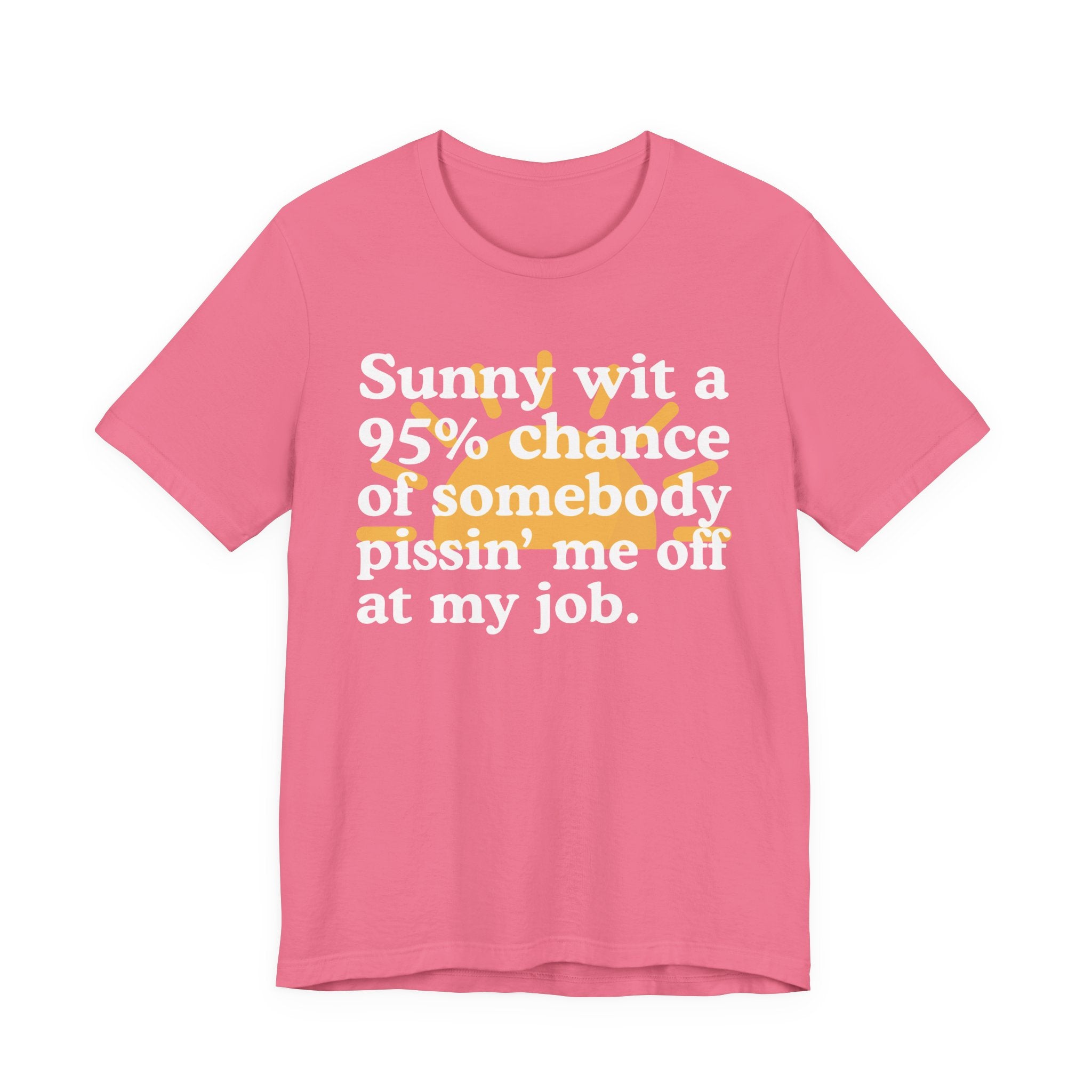 Sunny Wit A 95% Chance Of Somebody Pissin' Me Off  At My Job — Funny Statement T-Shirt