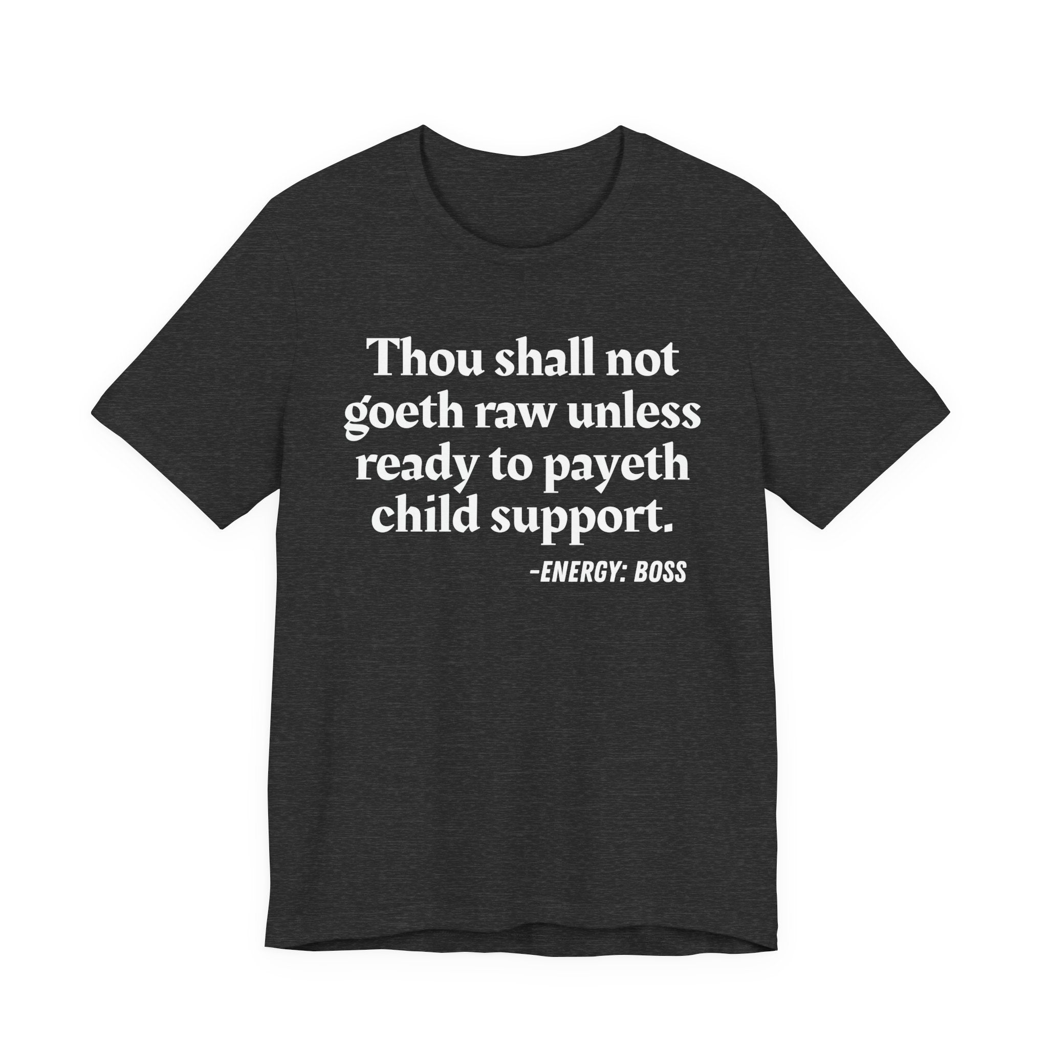 Thou Shall Not Goeth Raw Unless Ready To Payeth Child Support——  T-Shirt
