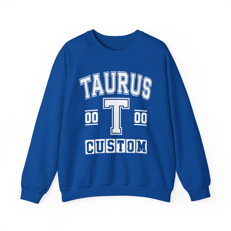 Custom Taurus Varsity Sweatshirt — Customize Birthday Day/Month/Year — Customize Gemini Season/Nation