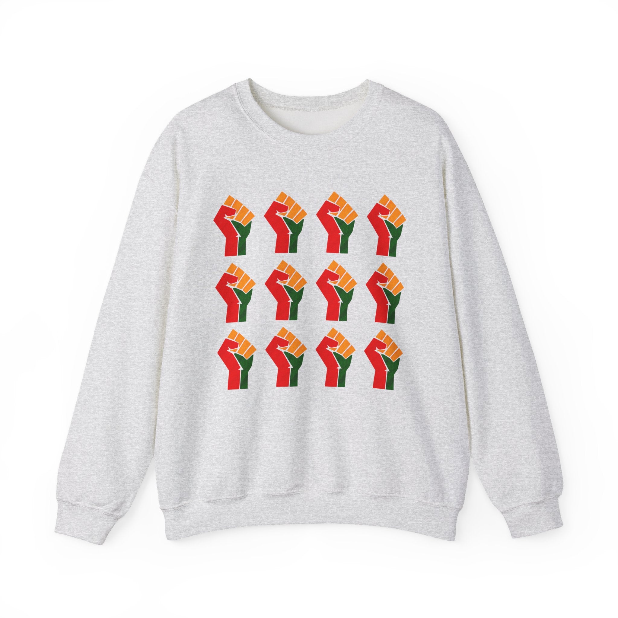 Pan-African Raised Fist Pattern (Black History Solidarity) - Sweatshirt