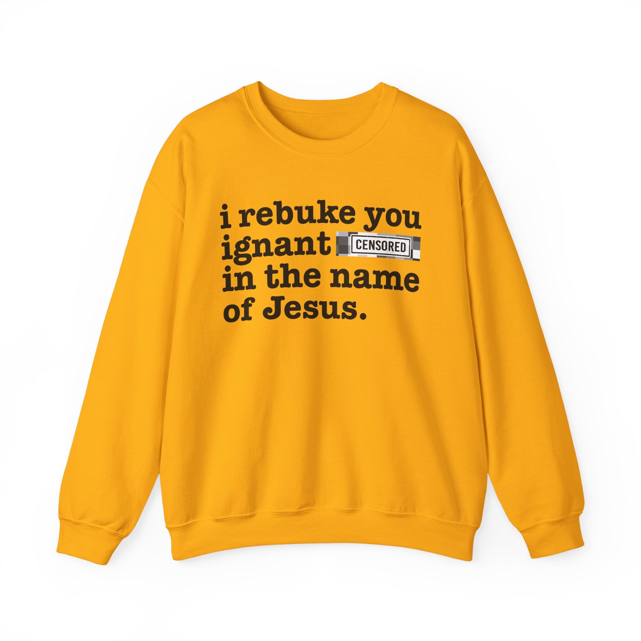 I rebuke you Ignant CENSORED [Bitches] in the name of Jesus - Provocative Christian Sweatshirt