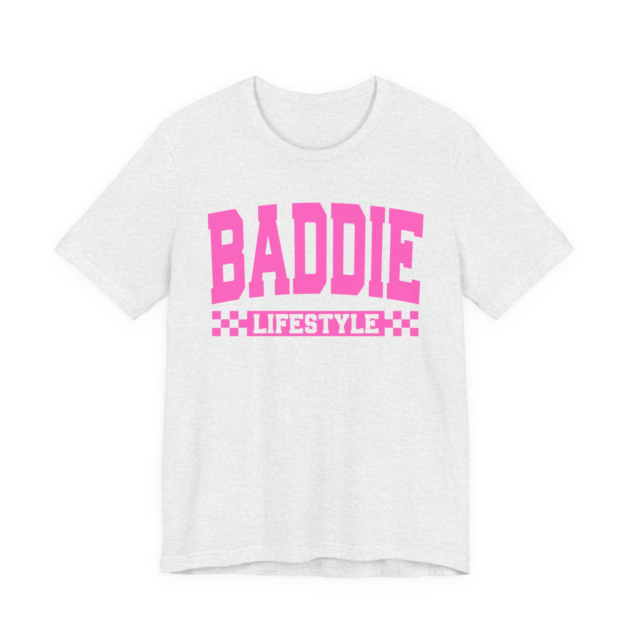 Baddie Lifestyle — Pink Varsity Statement T-Shirt