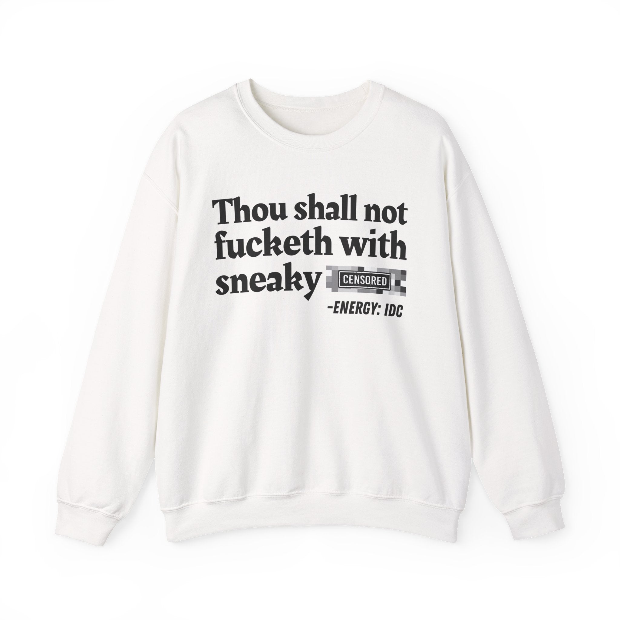 Thou Shall Not Fucketh With Sneaky (Censored Bitch) — Vintage funny Bible——Print Slogan T-Shirt
