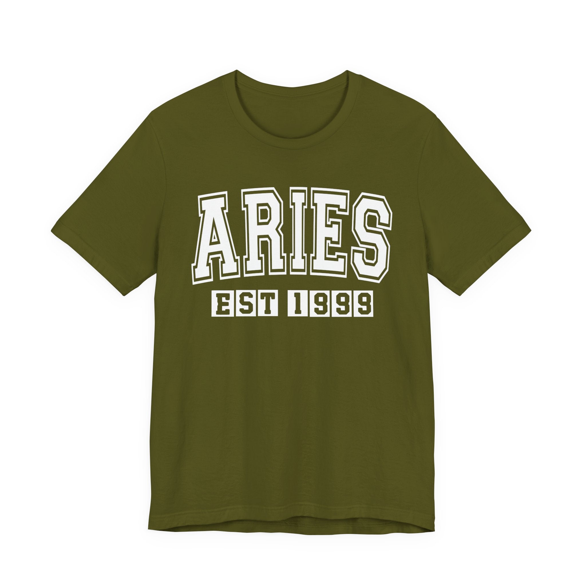 Aries EST (YEAR) Personalization — Zodiac Birthday Tee Shirt