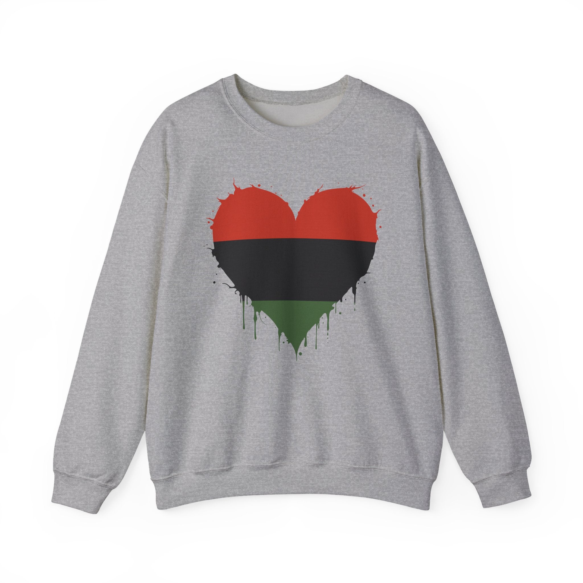 African African Red Black Green Heritage Colors Heart - Sweatshirt