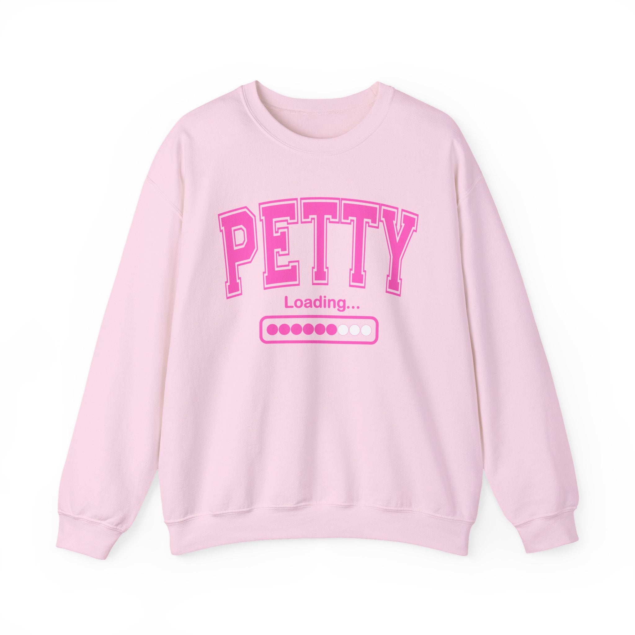 Petty Loading — Pink Varsity Crewneck Sweatshirt