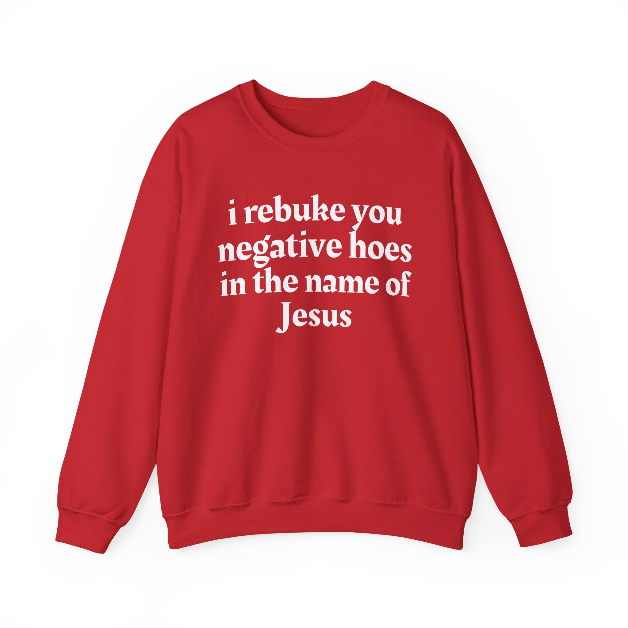 I Rebuke You Negative Hoes In the Name of Jesus — Christian Humor Sweatshirt