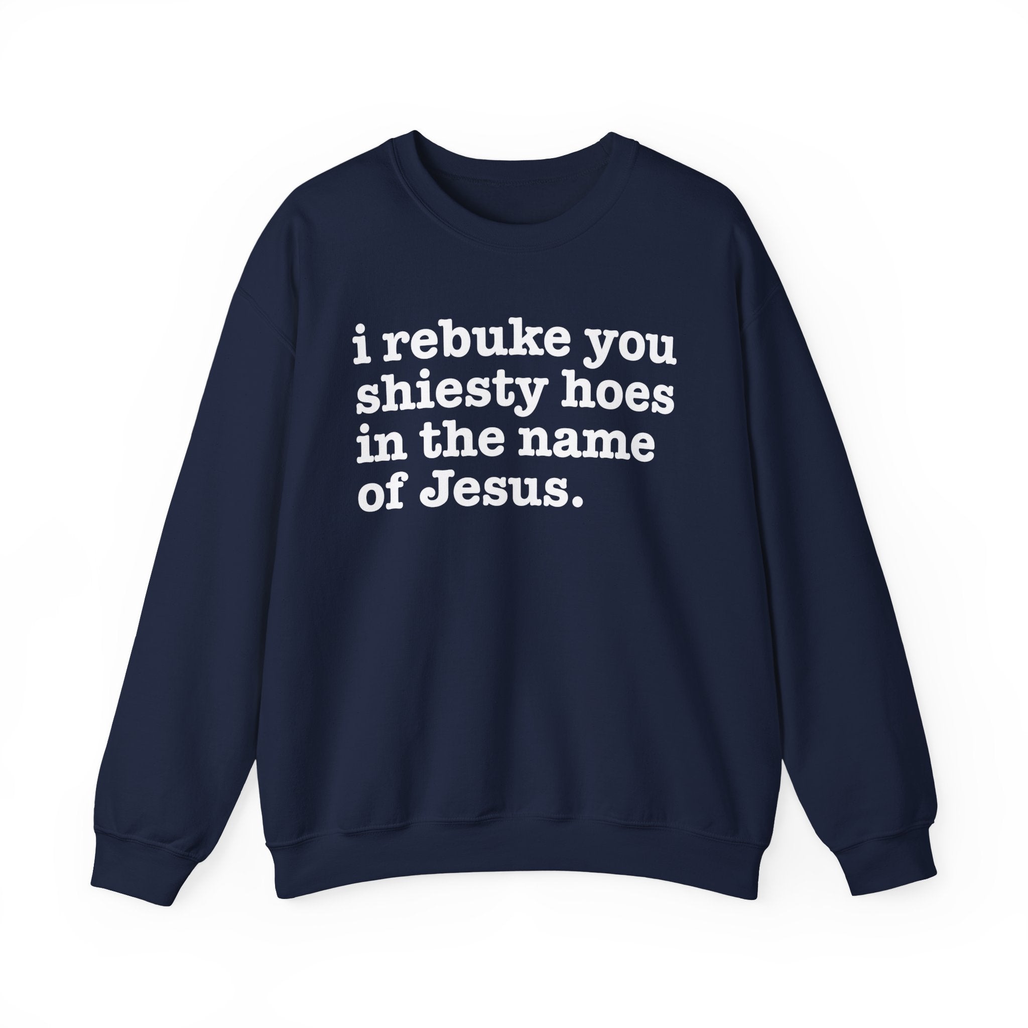 I Rebuke You Shiesty Hoes in the Name of Jesus — Christian Humor Sweatshirt