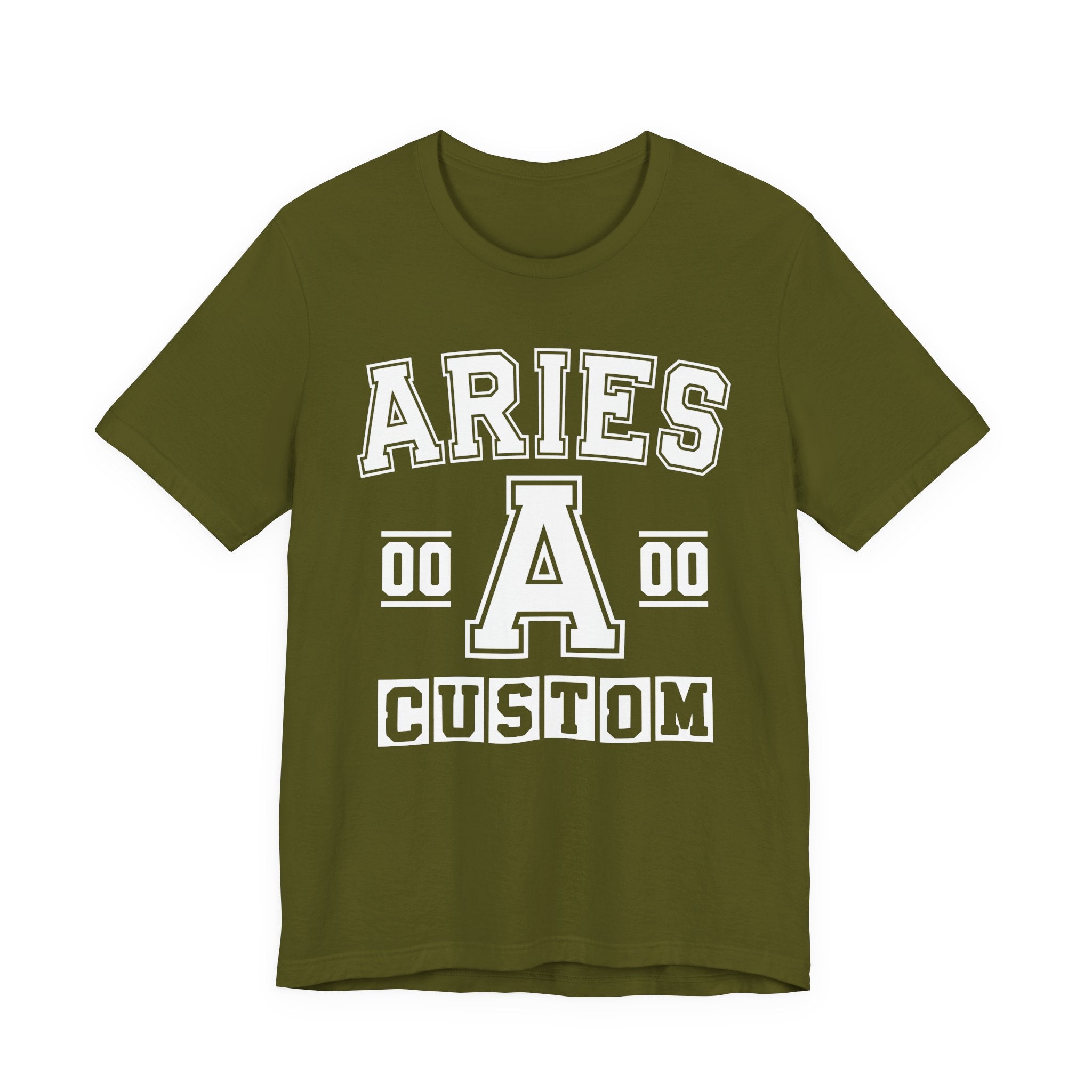 Custom Aries Varsity Tee Shirt — Customize Birthday Day/Month/Year - Customize Season/nation/Society