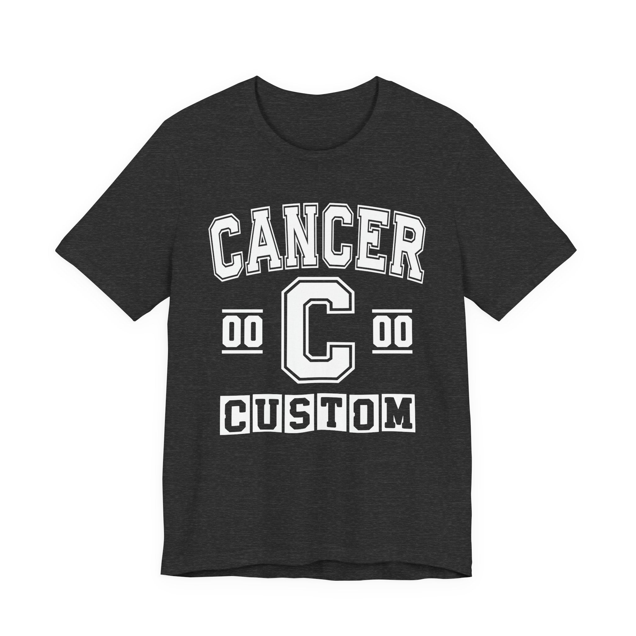 Custom Cancer Varsity Tee Shirt — Customize Birthday Day/Month/Year - Customize Season/nation/Society